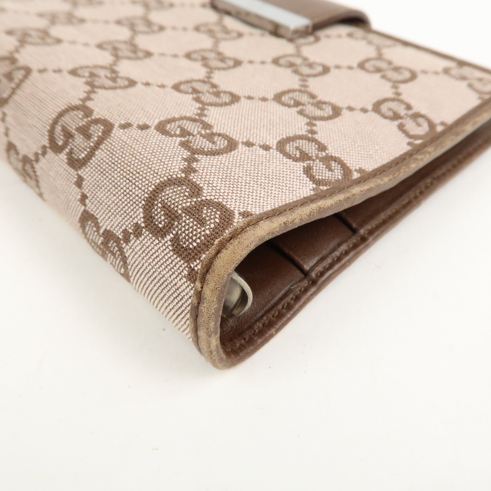 GUCCI GG Canvas Leather Agenda Cover Pink Brown 031.3661.1069