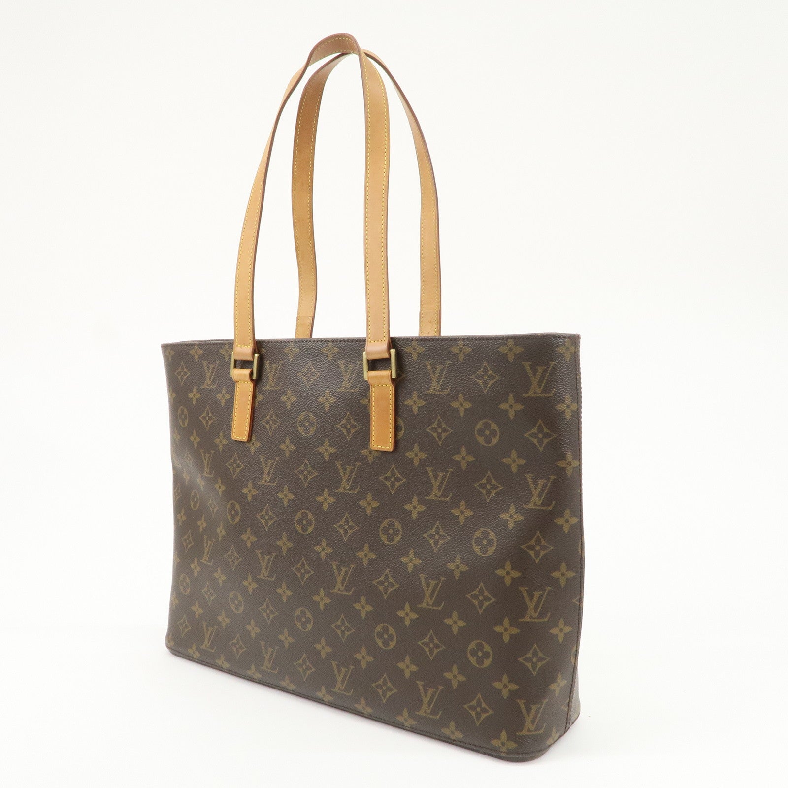 Louis Vuitton Monogram Luco Tote Bag Hand Bag Brown M51155 Used