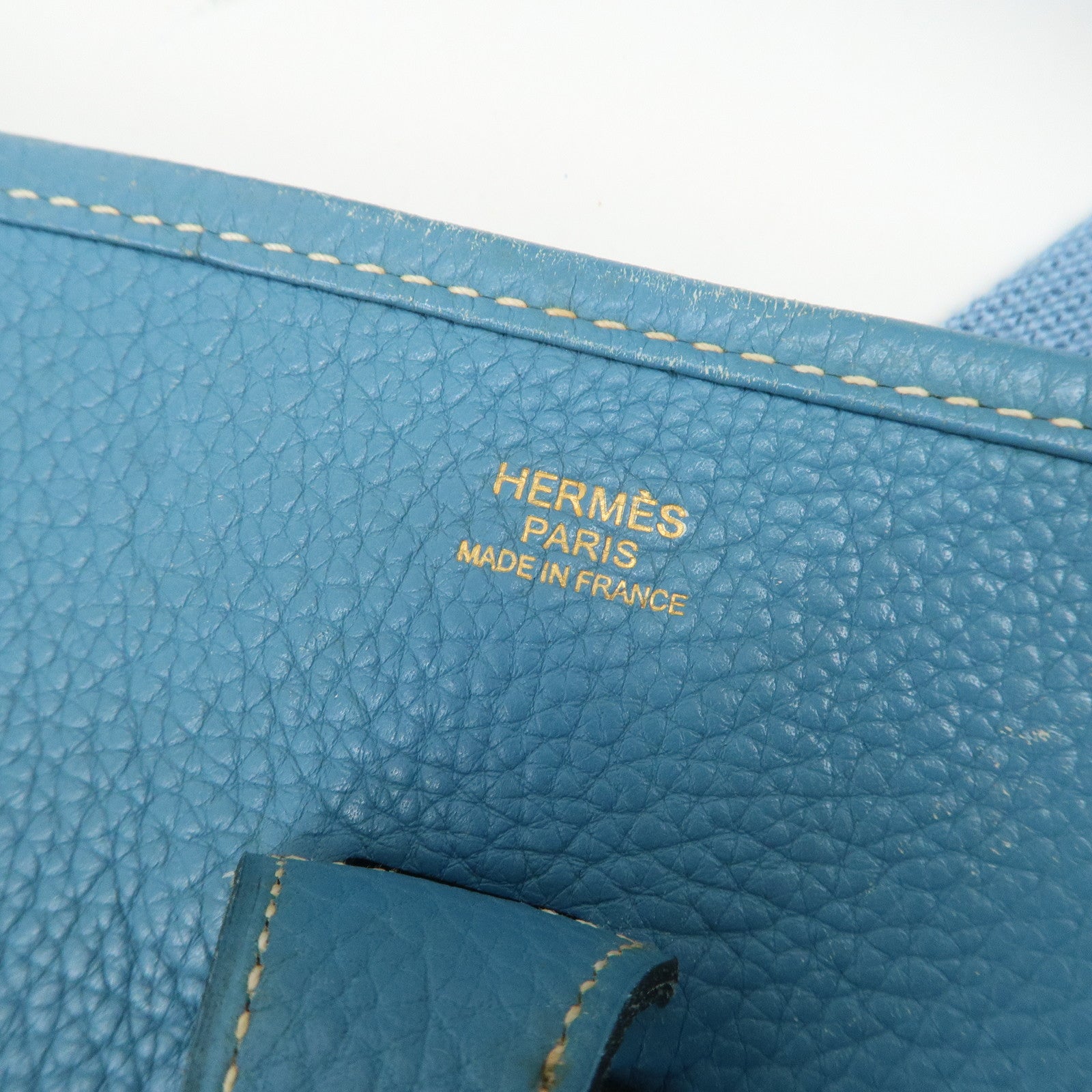 HERMES Taurillon Clemence Canvas Evelyne 3PM L Stamped Shoulder Bag