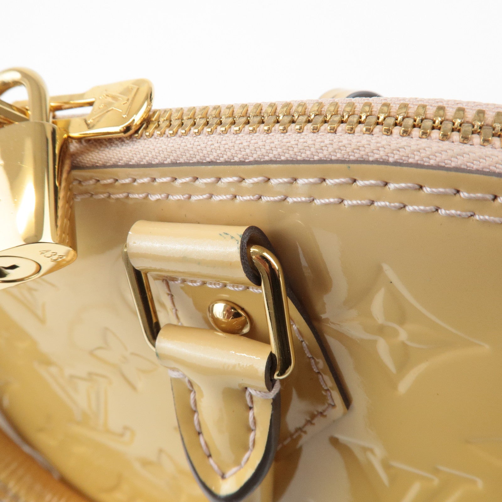Louis Vuitton Monogram Vernis Leather Alma PM Hand Bag Dune M90170 Used