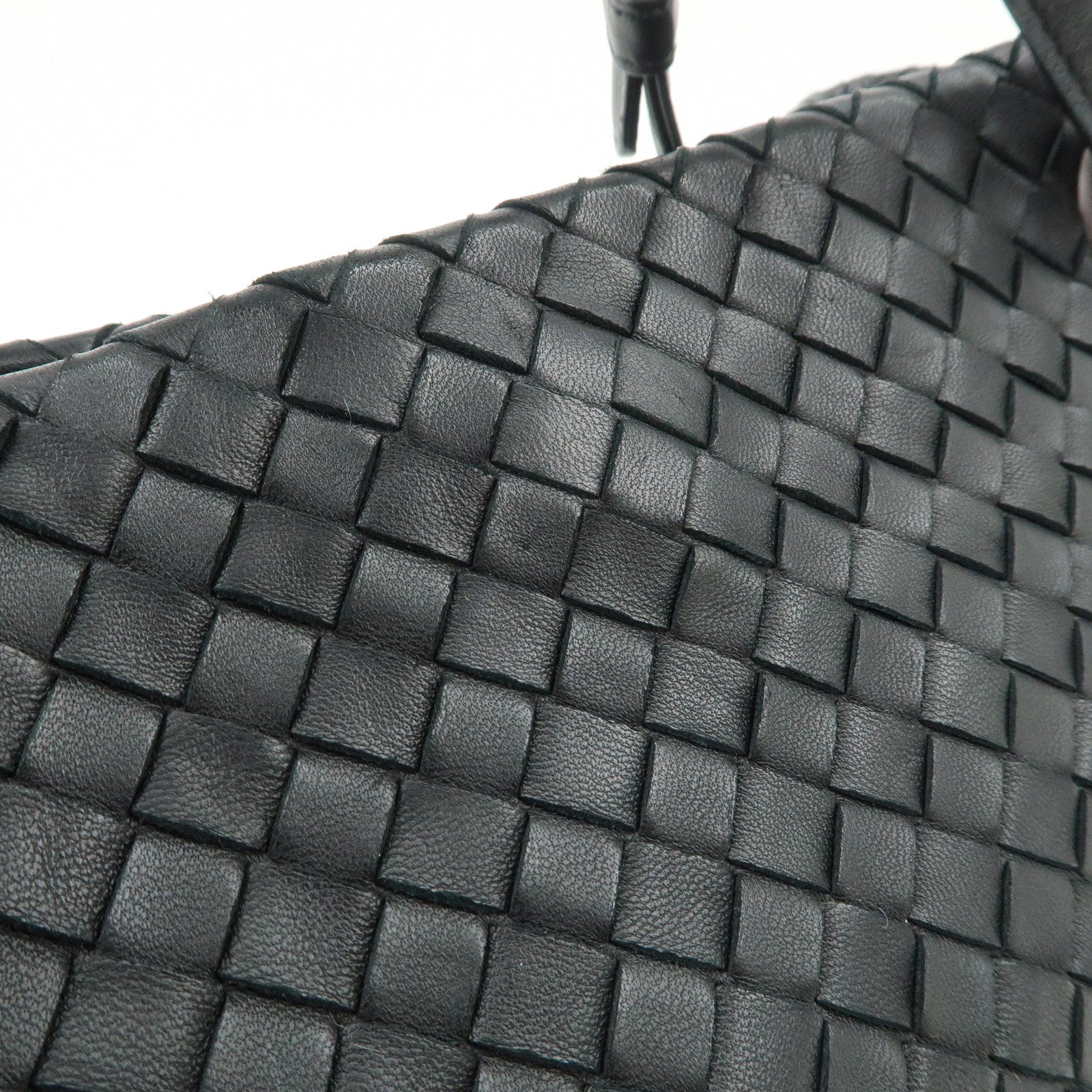 BOTTEGA VENETA Intrecciato Leather Garda Bag Hand Bag Black 405071