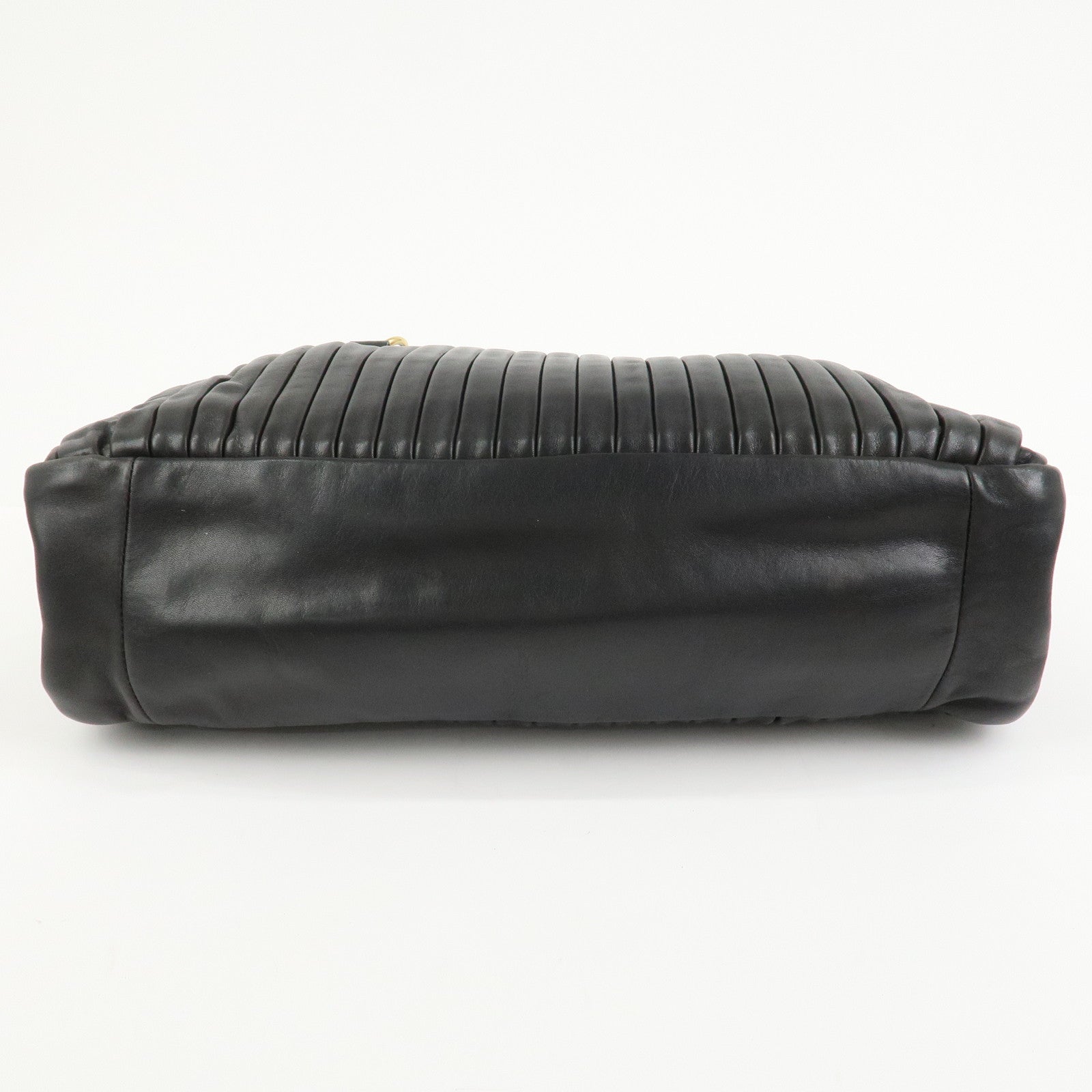MIU MIU Leather 2Way Bag Hand Bag Shoulder Bag Black