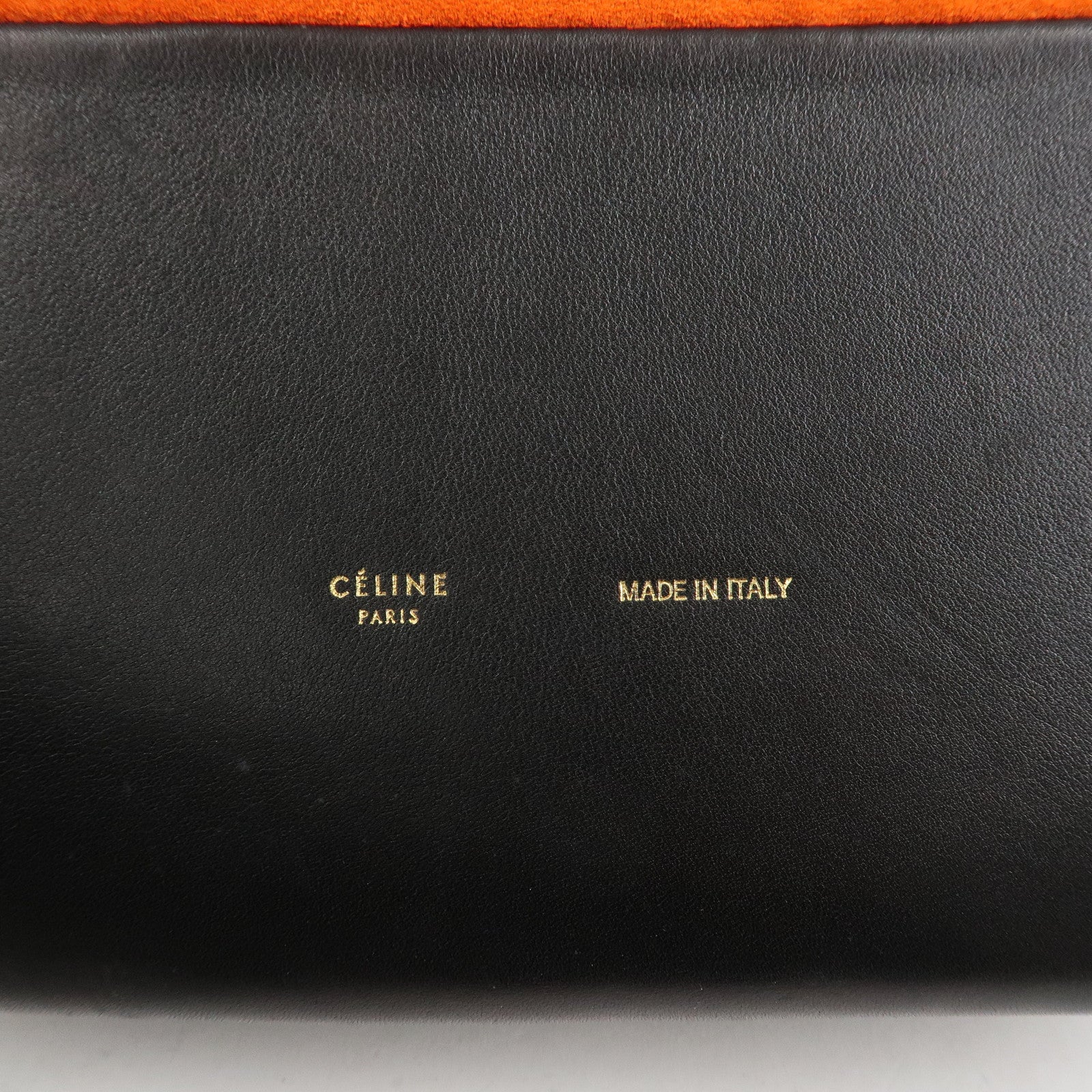 CELINE Suede Calf Leather Shoulder Bag Hand Bag Orange Black