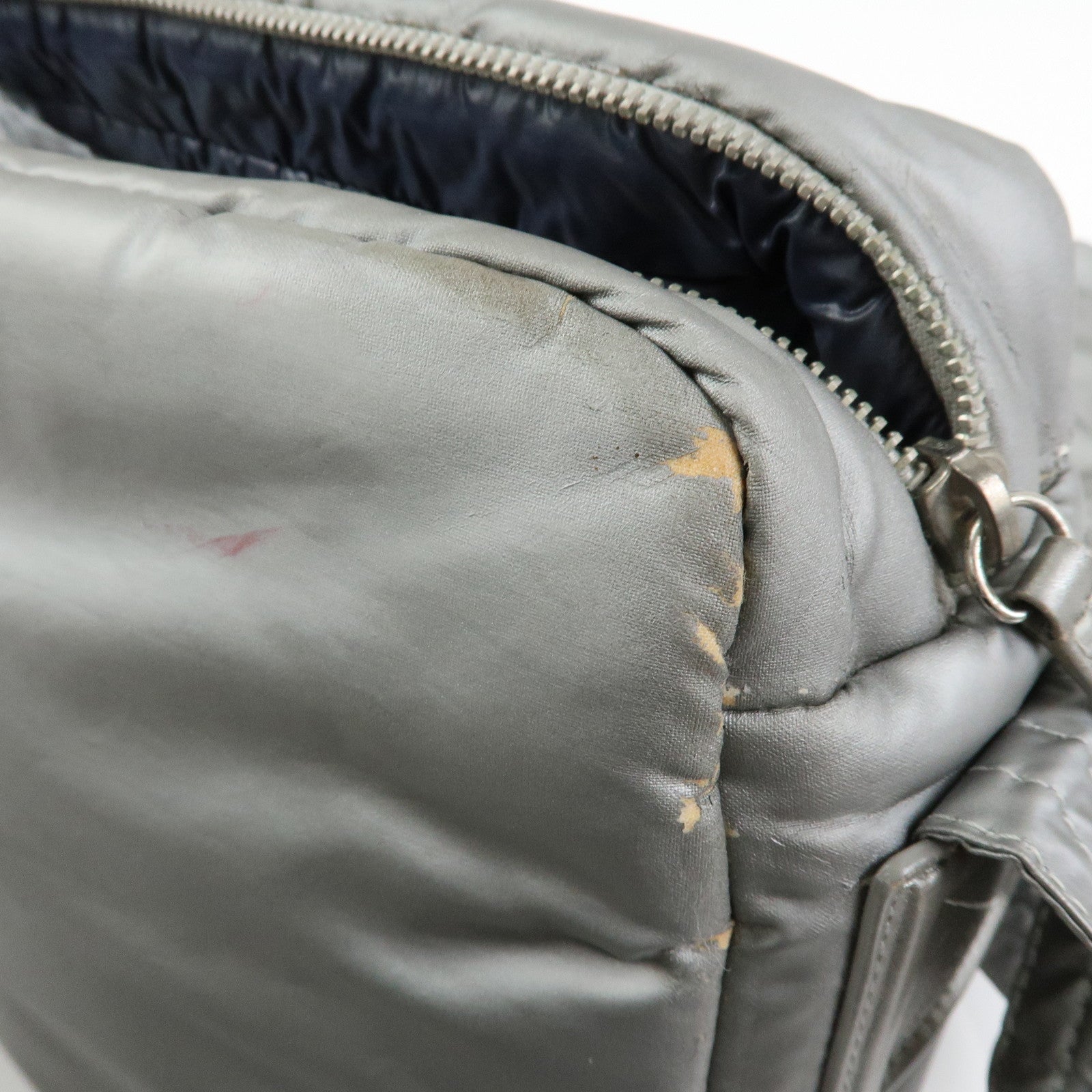 CHANEL Sports Matelasse PVC Coated Canvas Shoulder Bag Silver