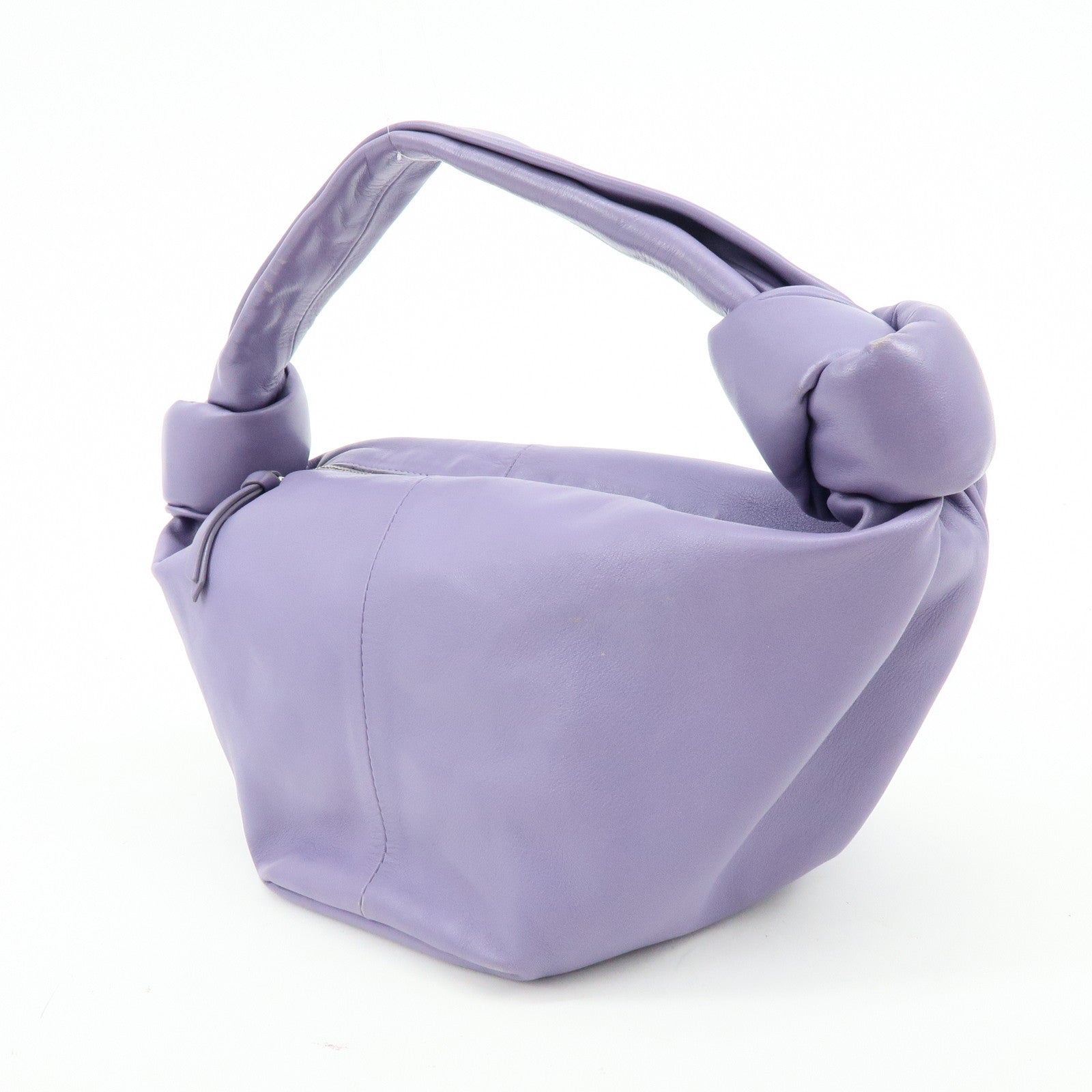 BOTTEGA VENETA Double Knot Leather Hand Bag Purple