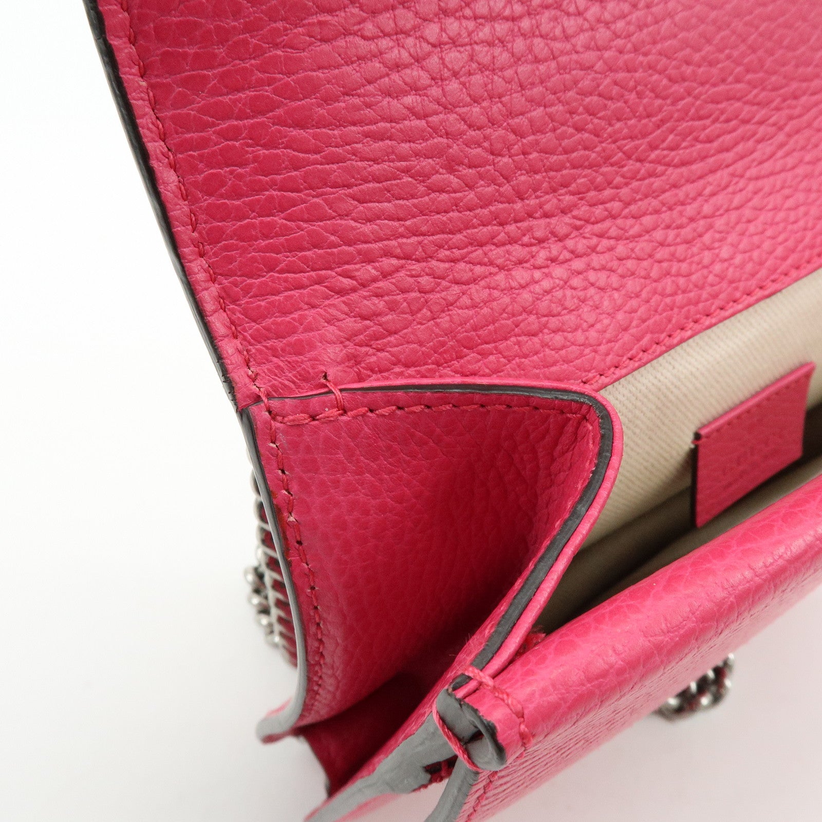 GUCCI Dionysus Leather Small Chain Shoulder Bag Hot Pink 421970