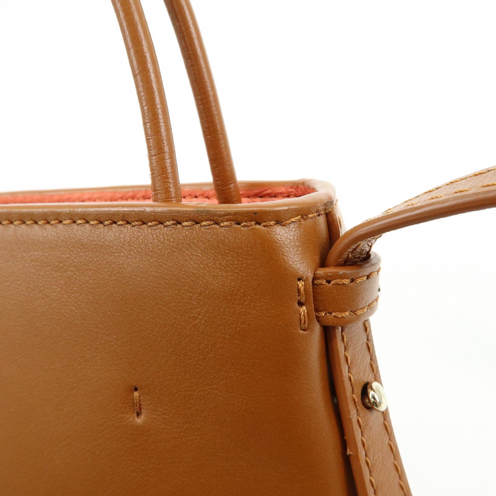 Chloe Micro Tote Bag Leather 2Way Bag Shoulder Bag Hand Bag Camel