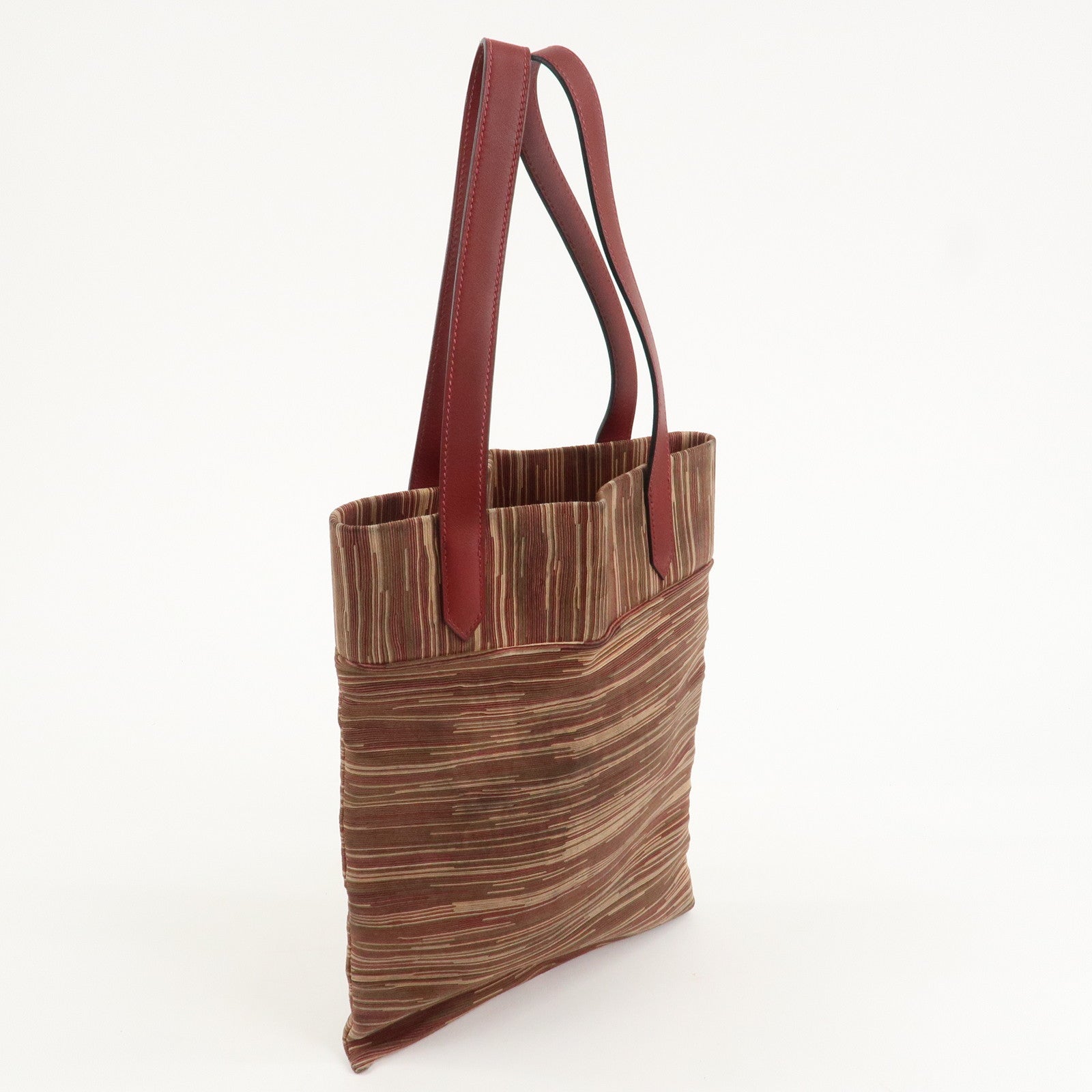 HERMES Leather Vibrato Jules Hand Bag F Engraved Multicolor Used