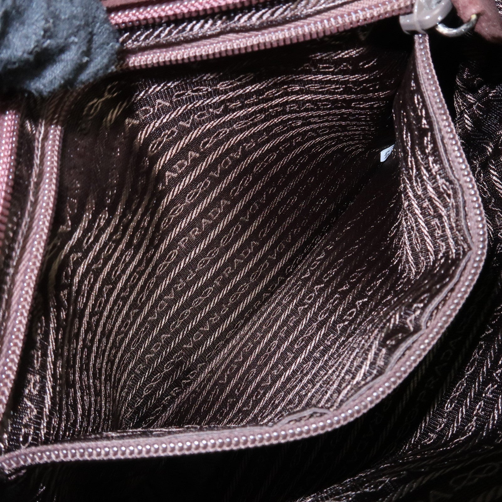 PRADA Suede Leather Chain Shoulder Bag Hand Bag Brown