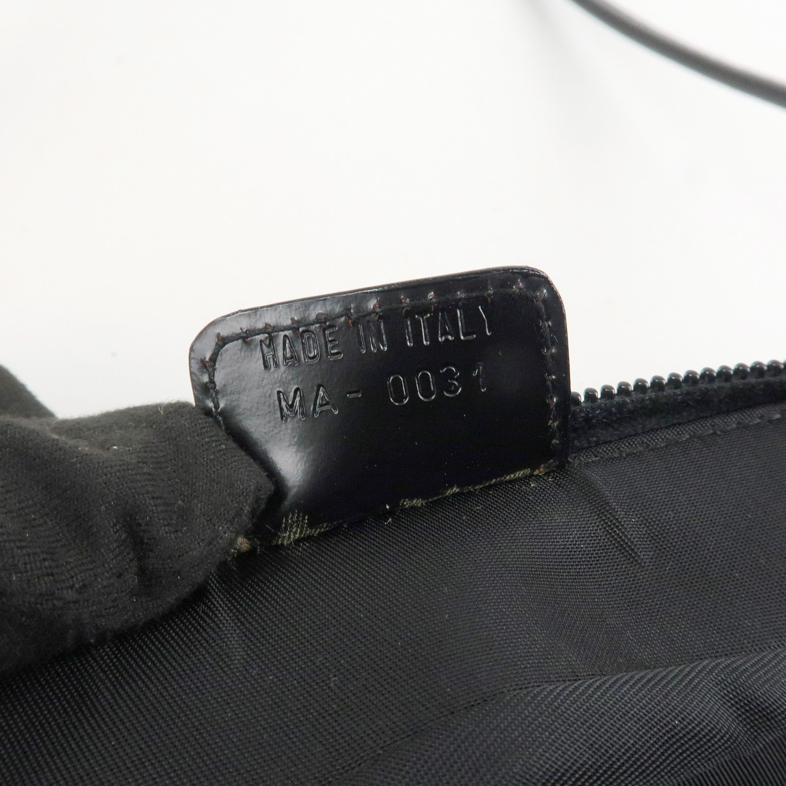 Christian Dior Leather Patent Leather Shoulder Bag Hand Bag Black