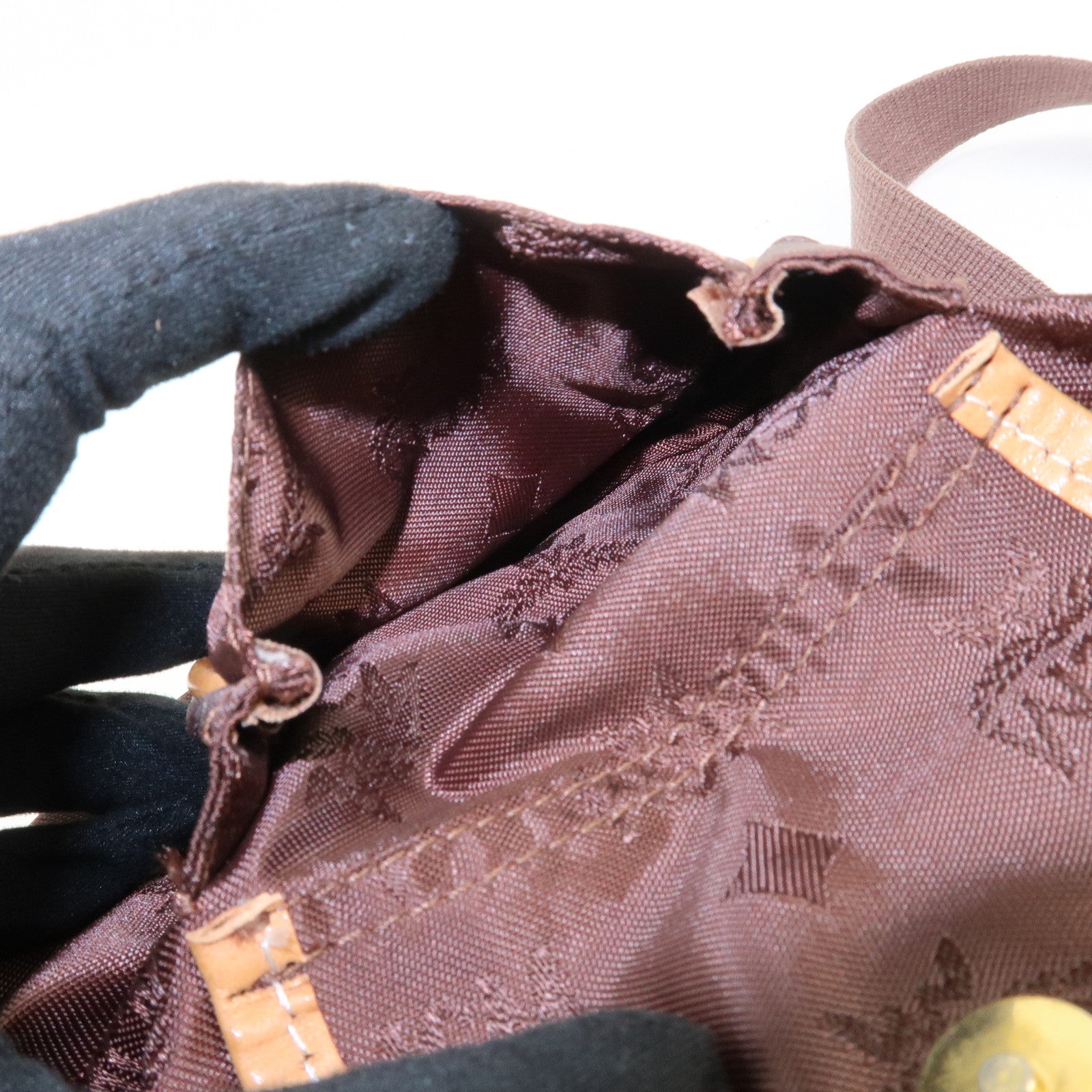 MCM Visetos Nylon Leather Backpack Rucksack Brown