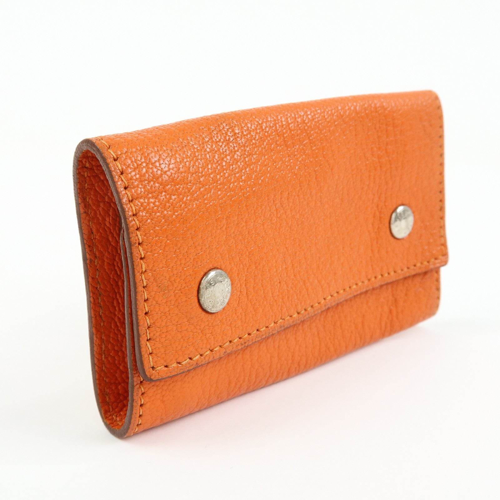 HERMES Sellier Togo Leather 4 Key Case Key Holder □F Stamped Orange