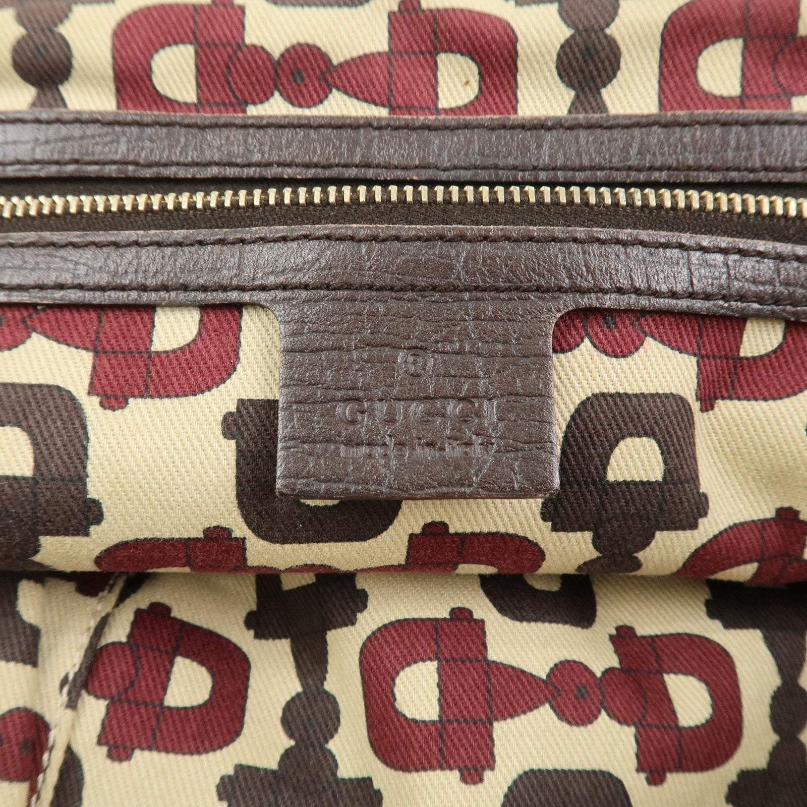 GUCCI Sherry GG Canvas Leather Tote Bag Hand Bag Brown 137396