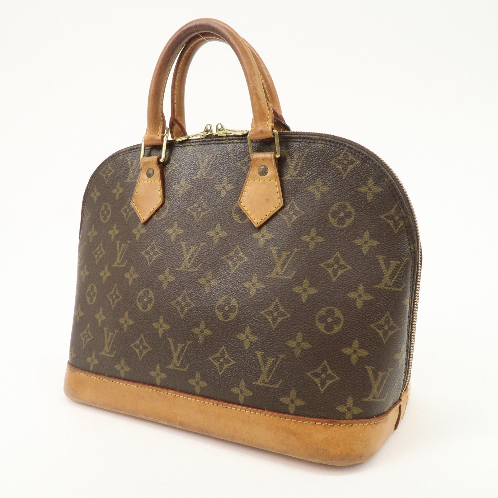 Louis Vuitton Monogram Alma Hand Bag Brown M51130 Used