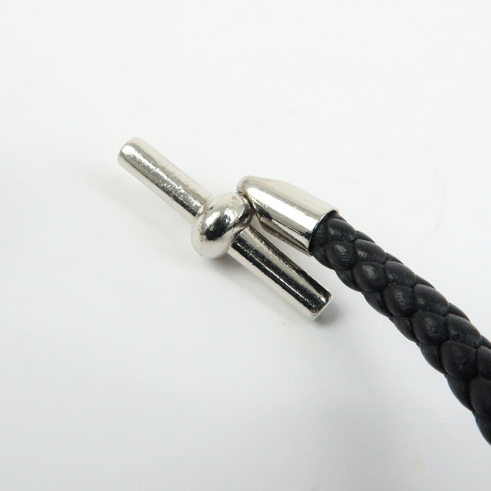 HERMES Glenan H Tresse en Veau Swift Leather Bracelet Black