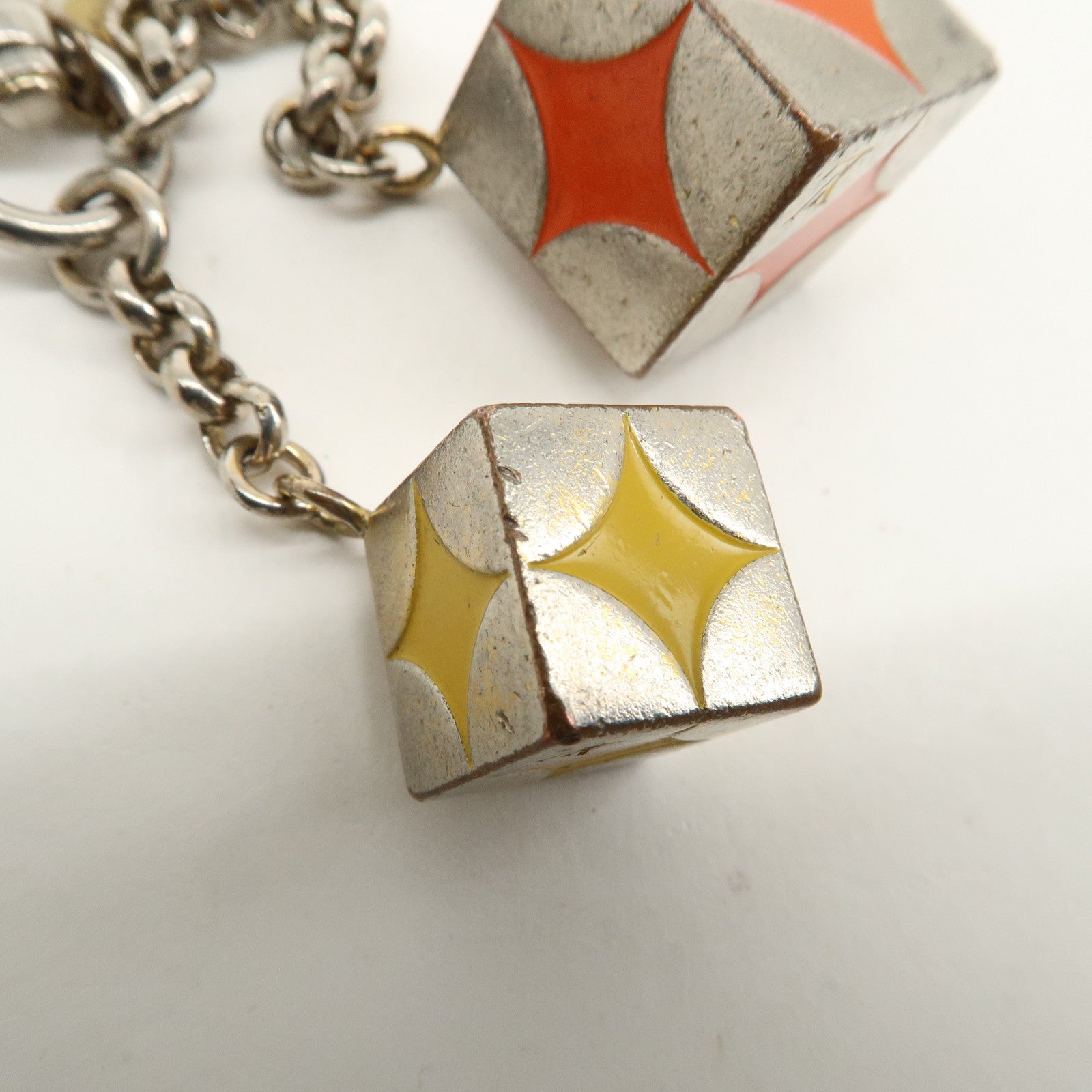 Louis Vuitton Metal Cube Bag Charm Key Charm Silver M65118