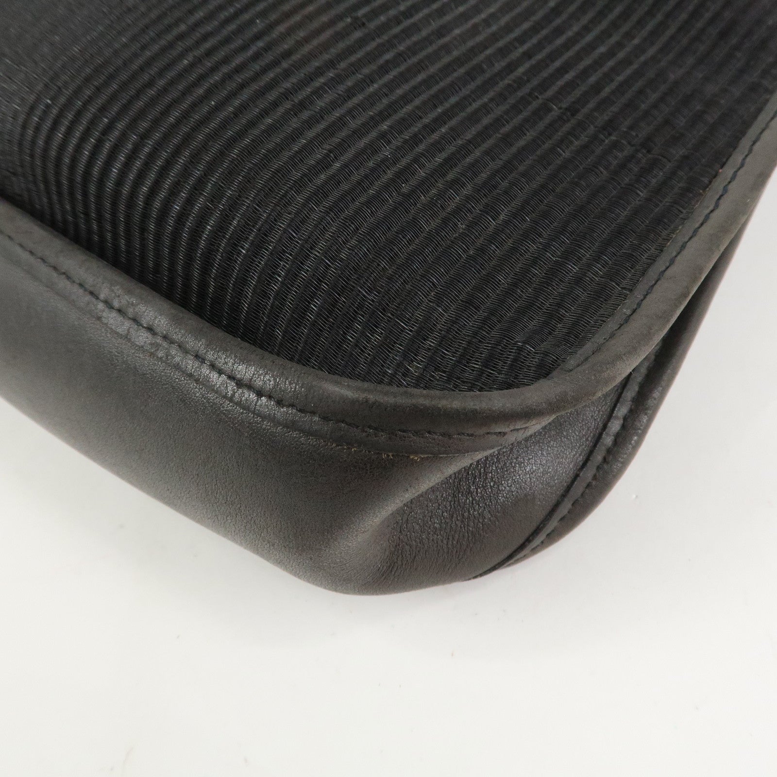 HERMES Vespa PM Crinolin Leather Shoulder Bag C Stamped Black