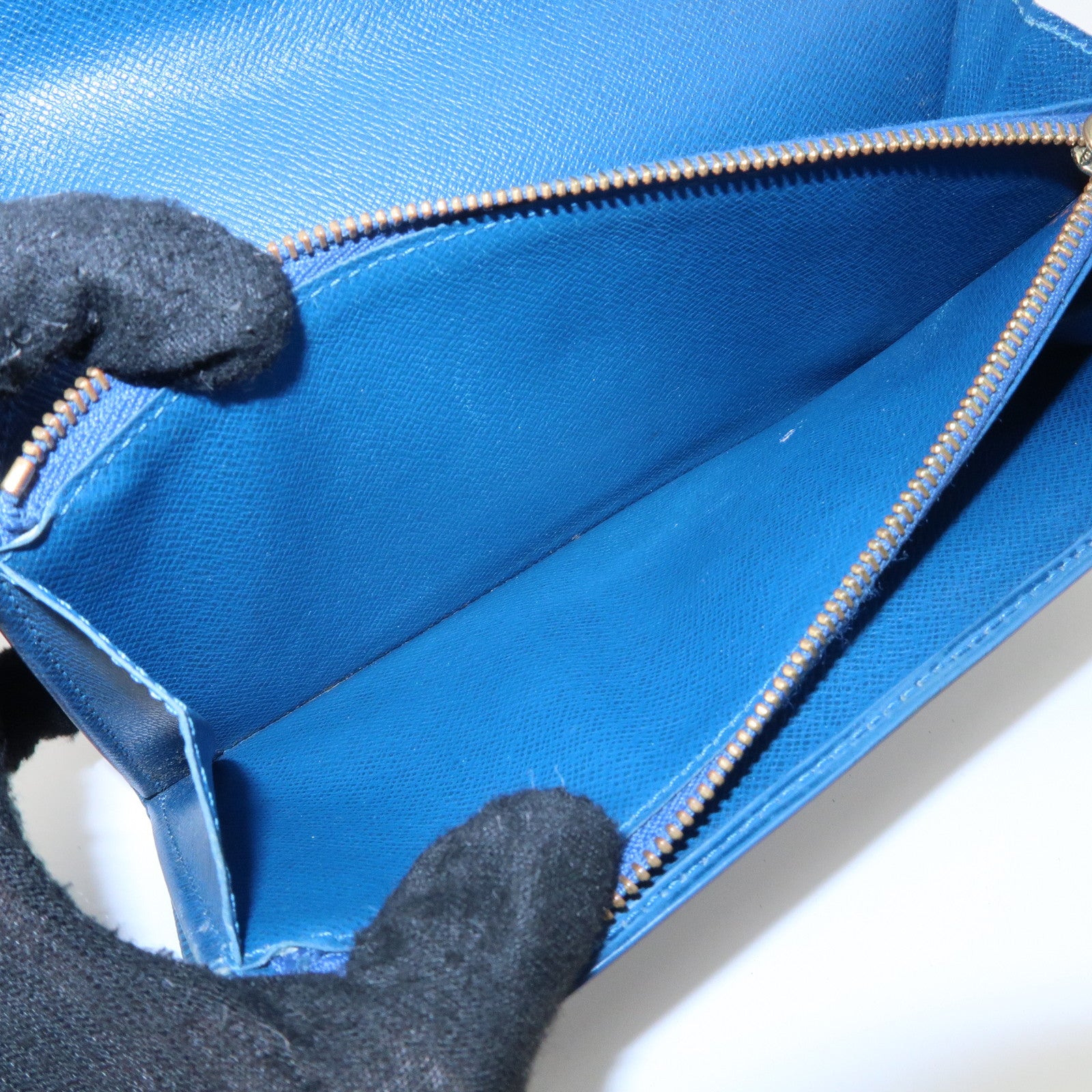 Louis Vuitton Epi Set of 3 Long Wallet Blue Green M63574 M63575 Used