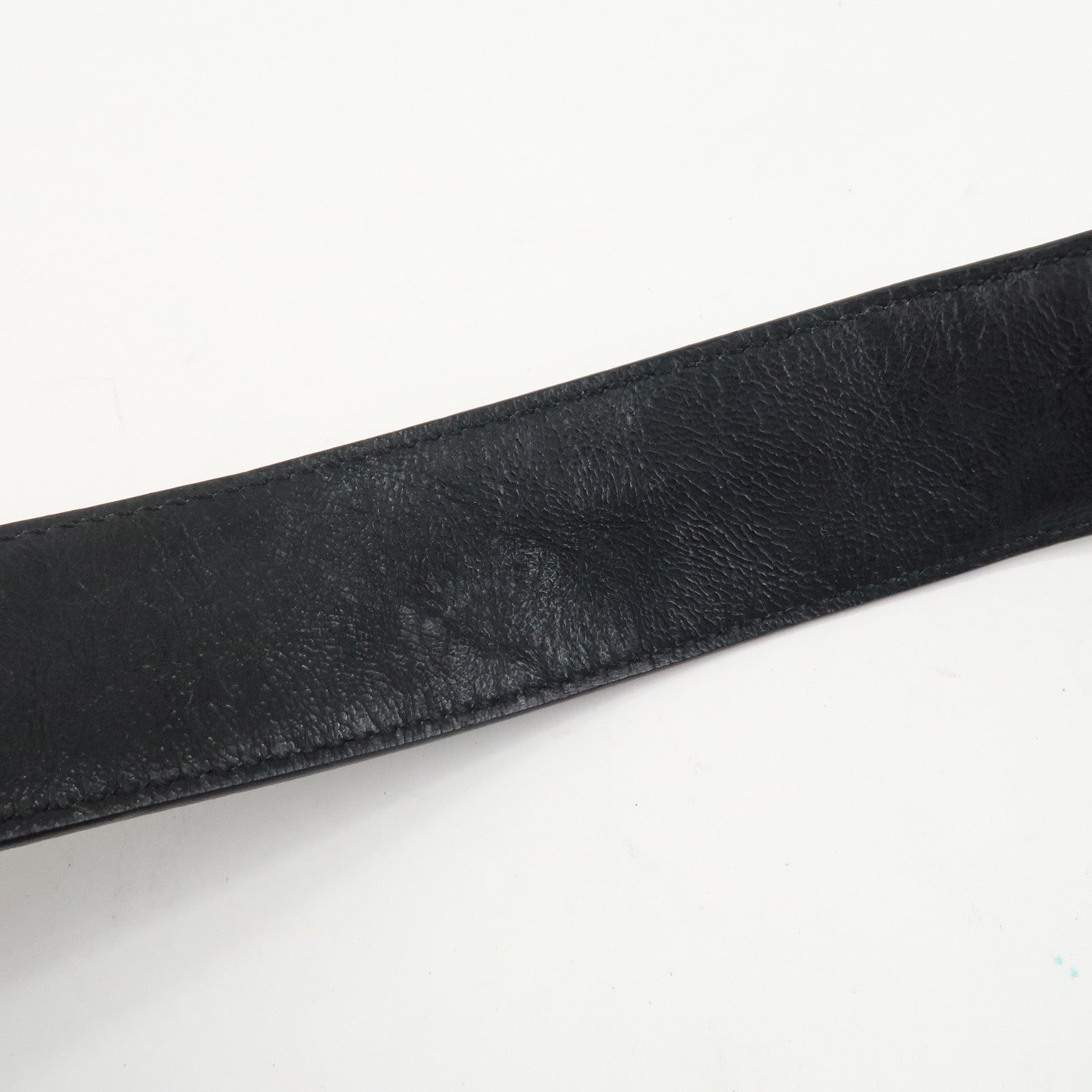 Ferragamo Gancini Canvas Leather Shoulder Bag Blue Black