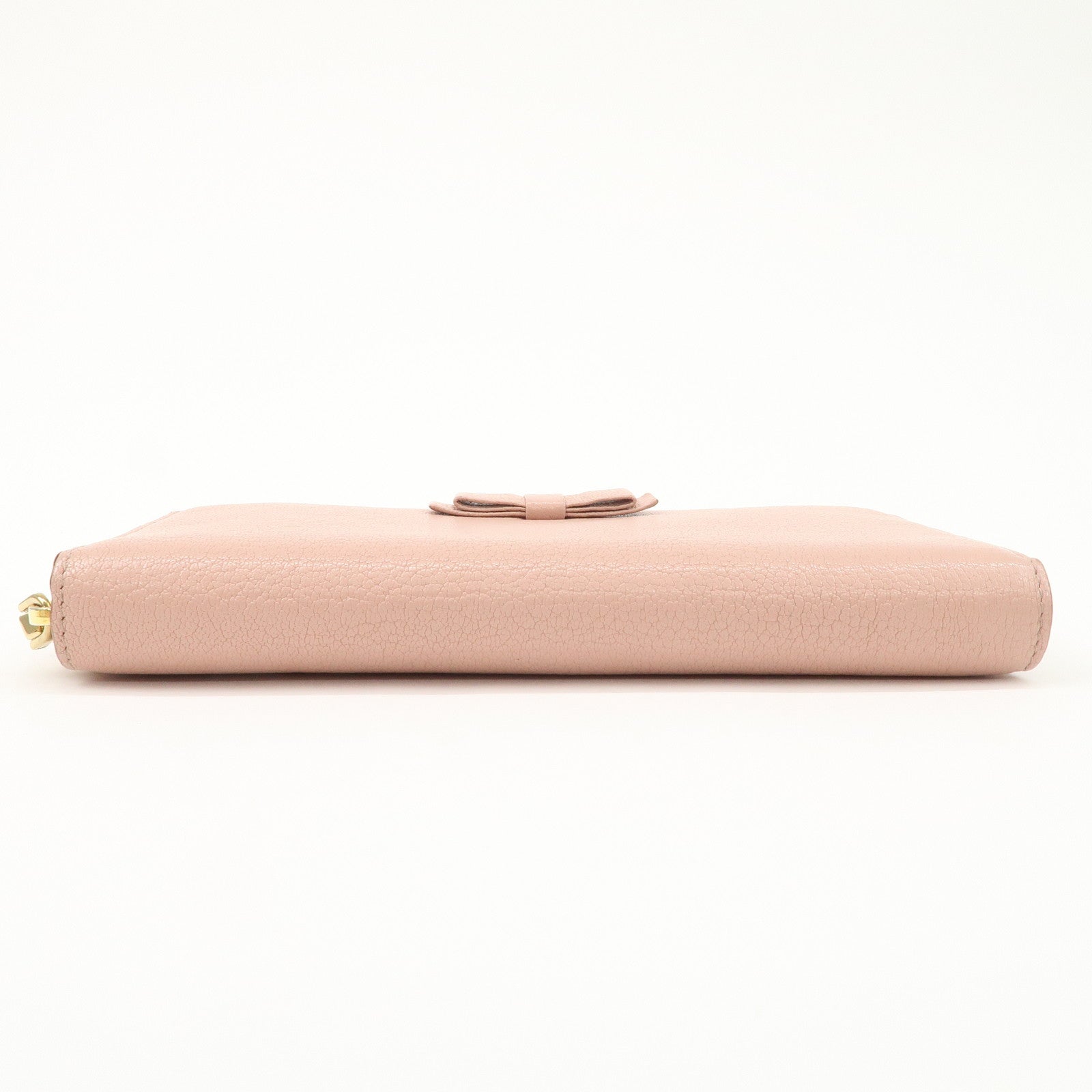 MIU MIU Leather Zip Around Wallet Zippy Wallet Long Wallet Pink 5ML506 Used