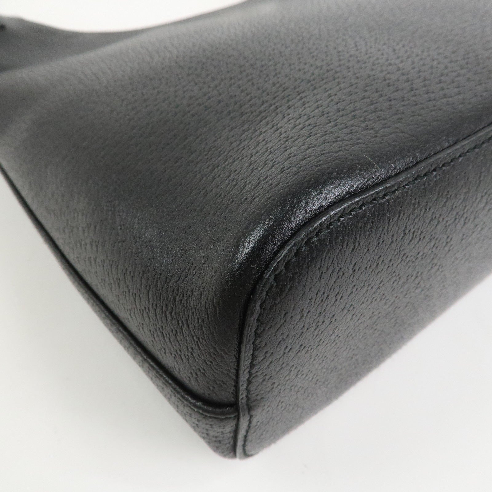 GUCCI Leather Shoulder Bag Hand Bag Black 115003