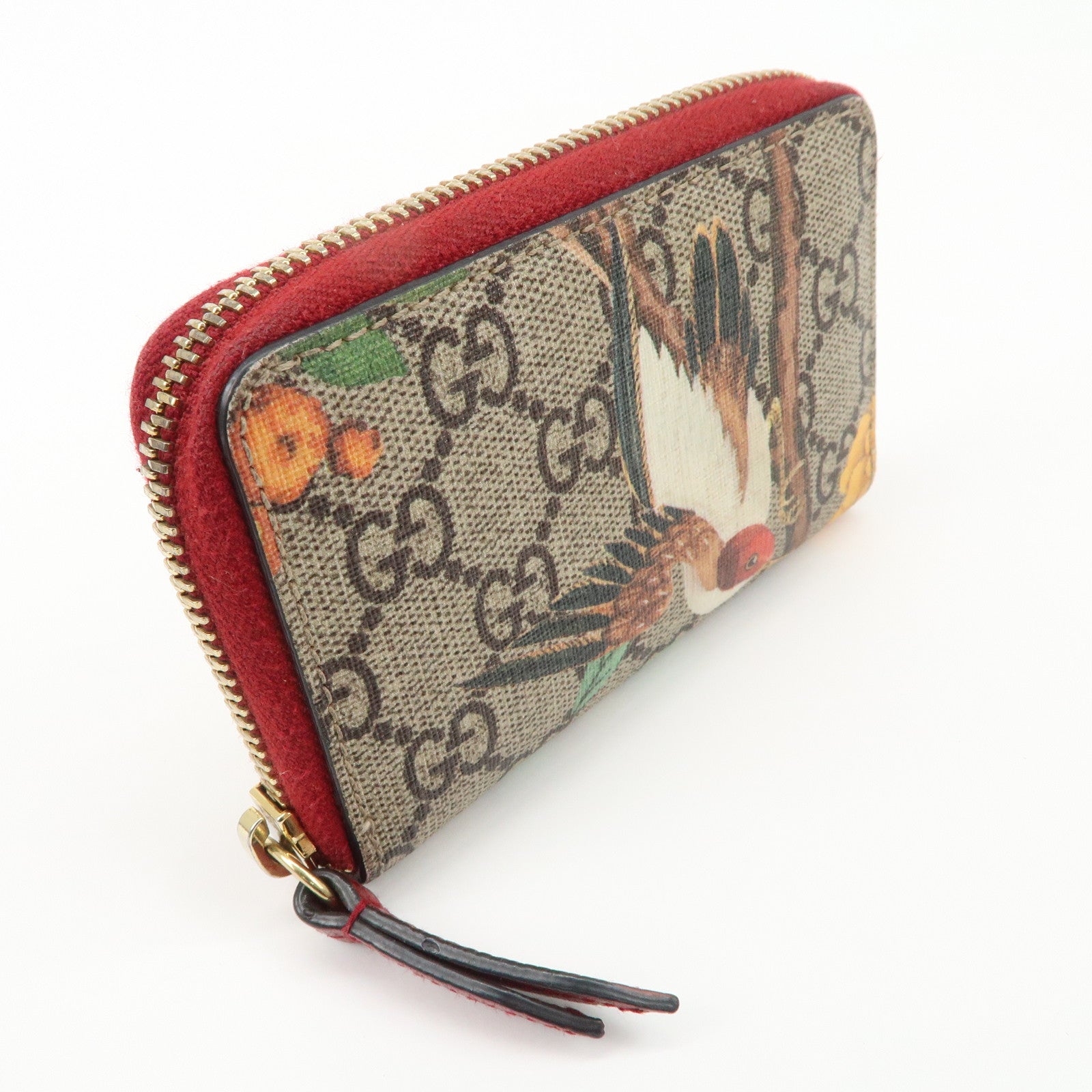 GUCCI GG Supreme Round Zippy Coin Case Beige 424897