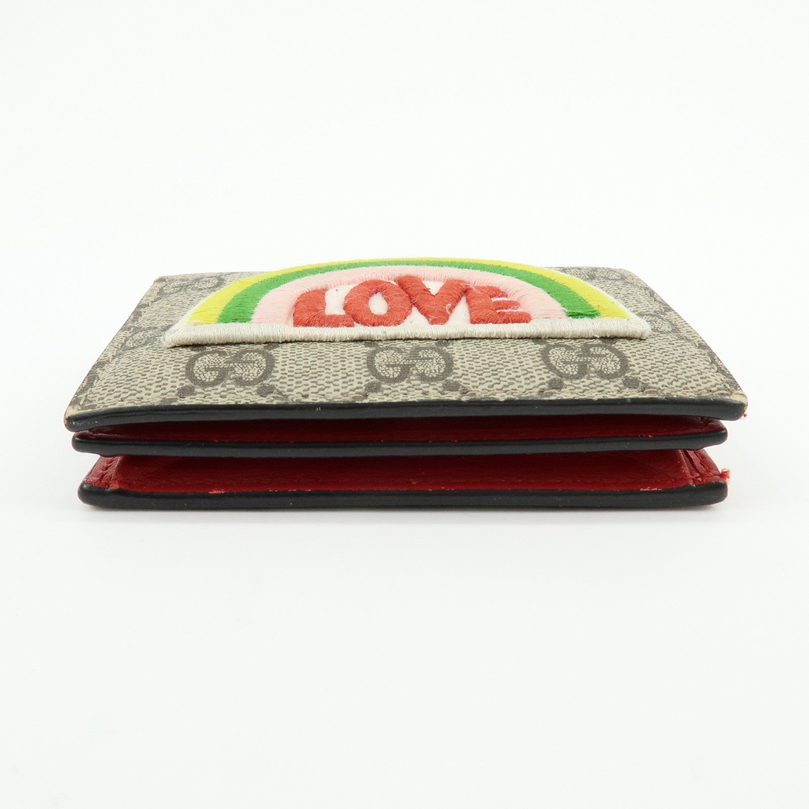 GUCCI LOVE Rainbow GG Supreme PVC Leather Compact Wallet 476412