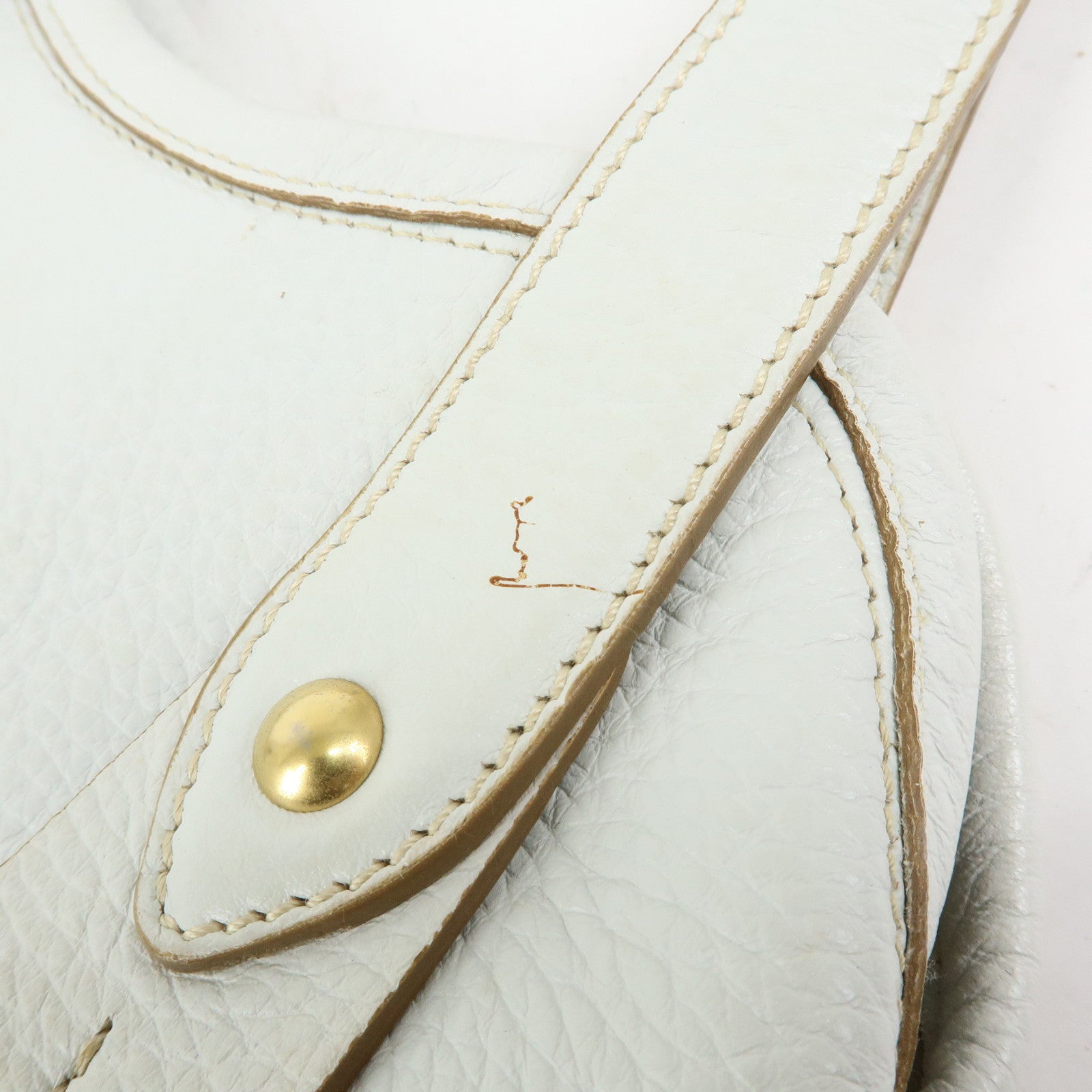 Ferragamo Logo Leather Tote Bag Hand Bag Shoulder Bag White