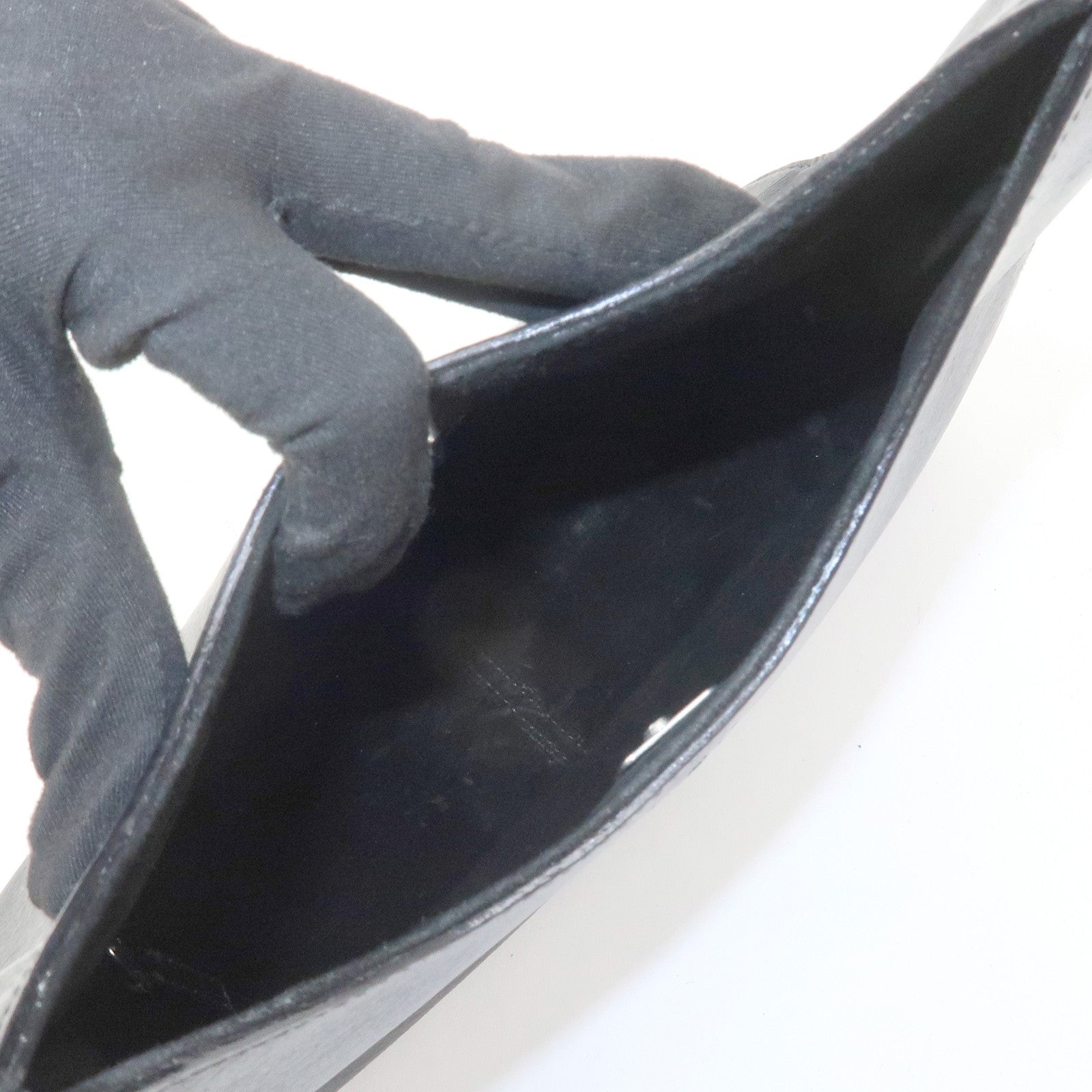 GUCCI Bamboo Leather Hand Bag Shoulder Bag Black 001.3761