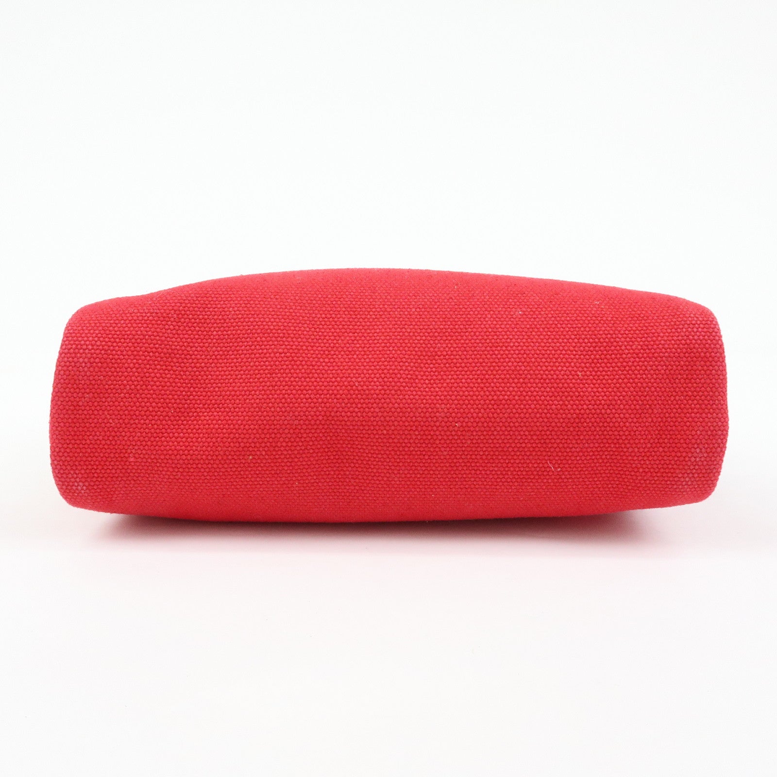 PRADA Triangle Logo Canvas Saffiano Leather Pouch Red 1N0021