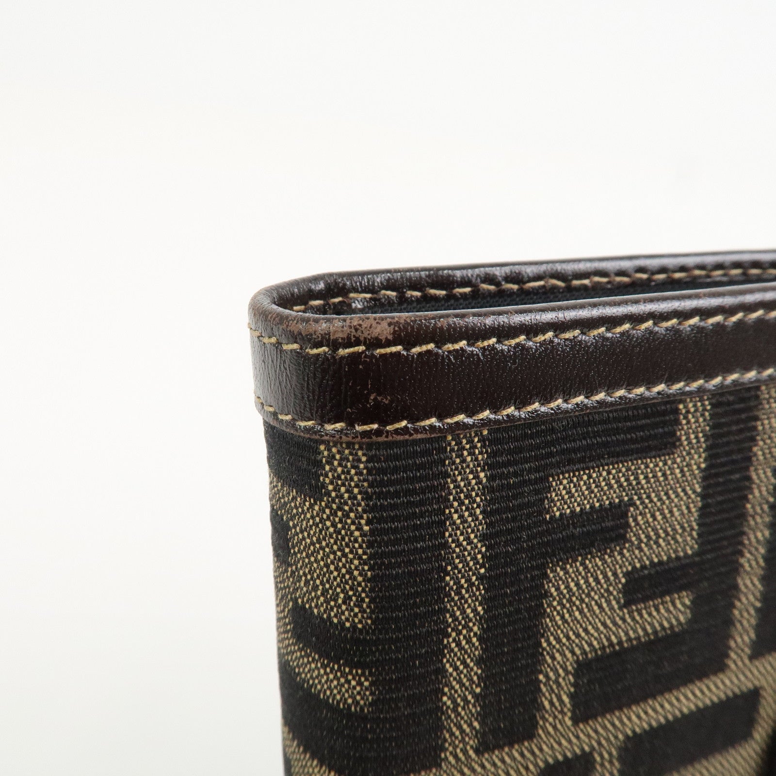 FENDI Zucca Canvas Leather Agenda Planner Cover Brown 30153