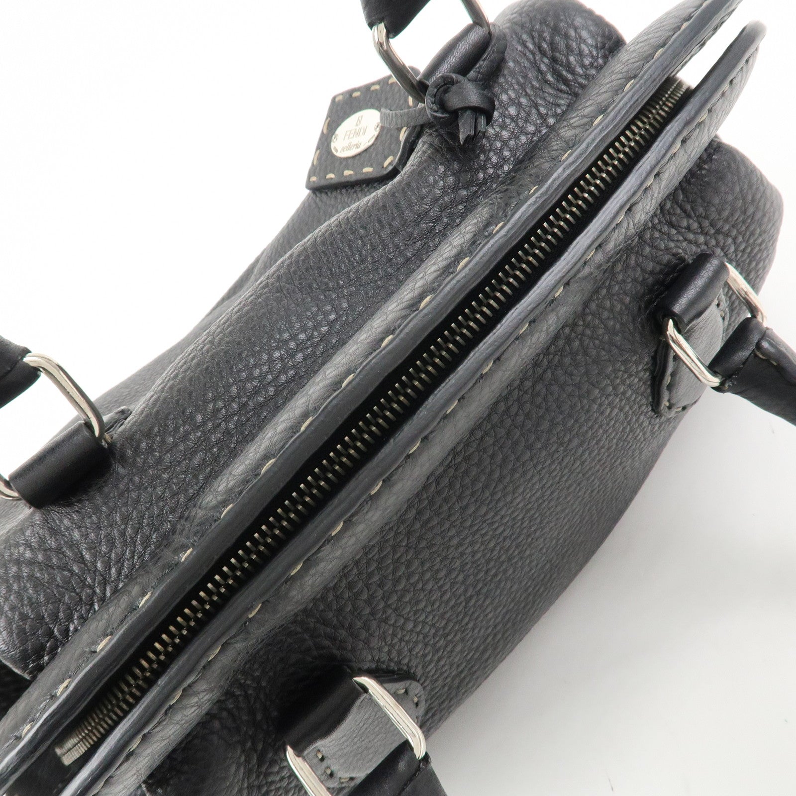 FENDI Seleria Doctor's Bag Hand Bag Black 8BN075