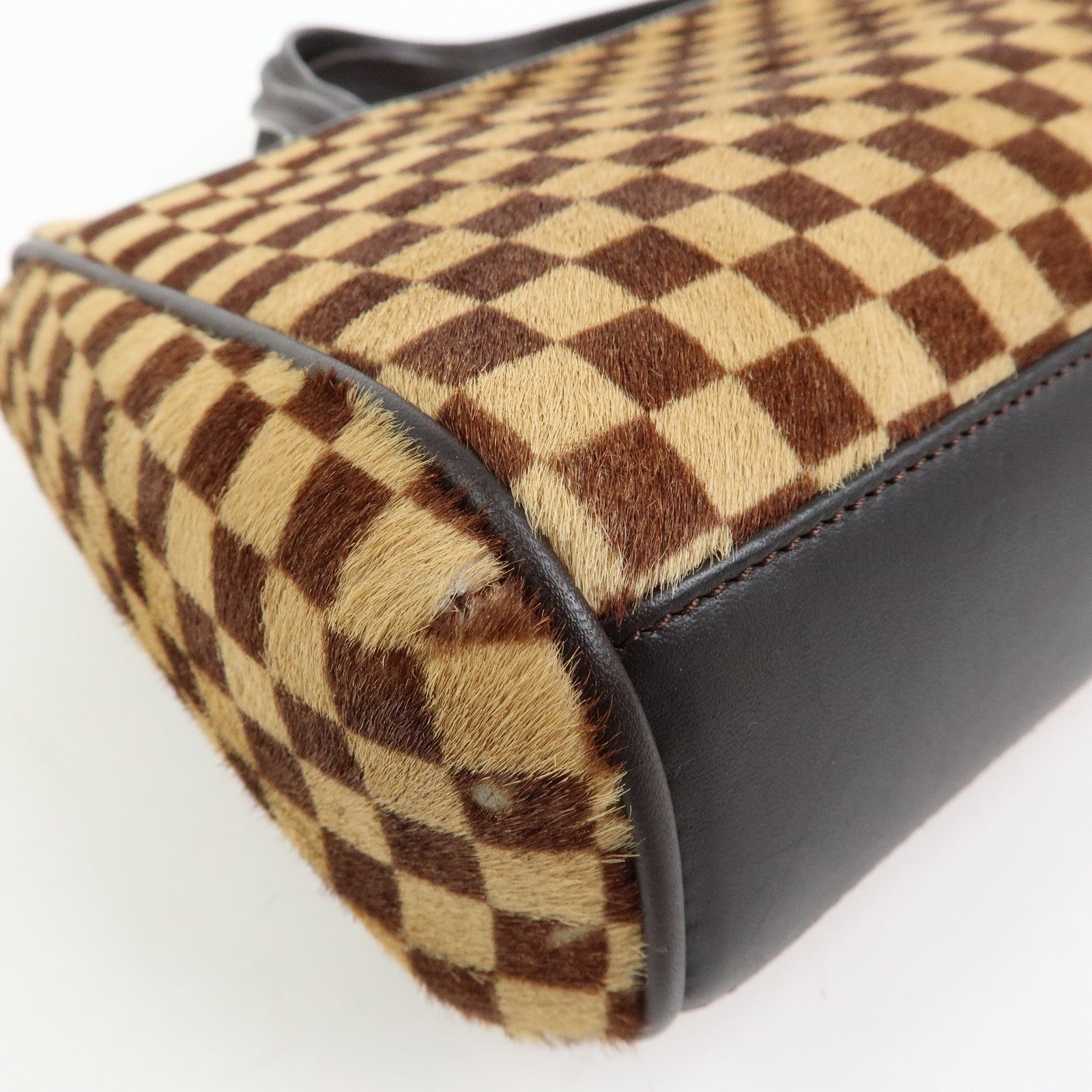 Louis Vuitton Damier Sauvage Lion Hand Bag Beige Brown M92131