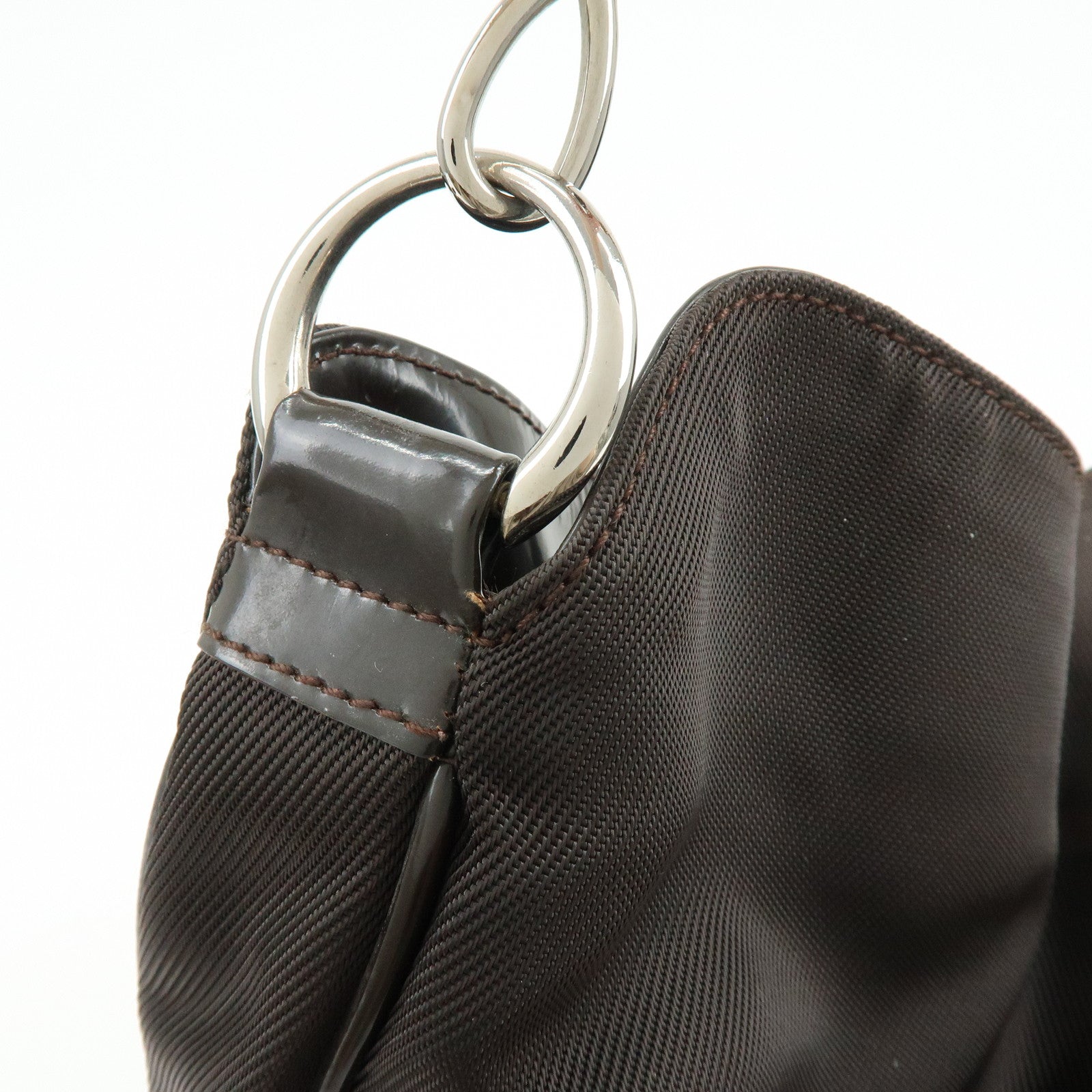 GUCCI Bamboo Nylon Leather 2Way Bag Hand Bag Shoulder Bag 001・2852