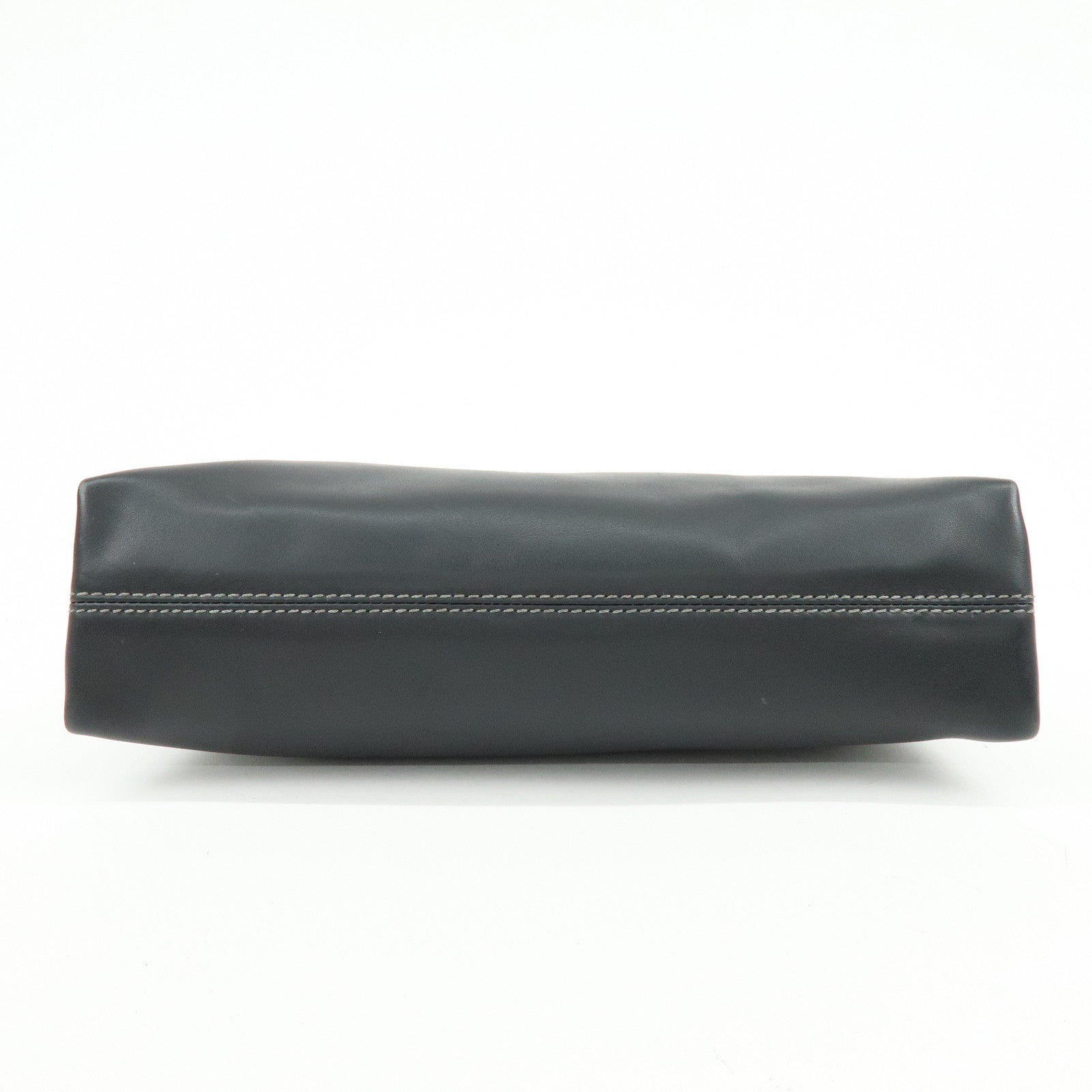 BVLGARI Logo Leather Shoulder Bag Hand Bag Black