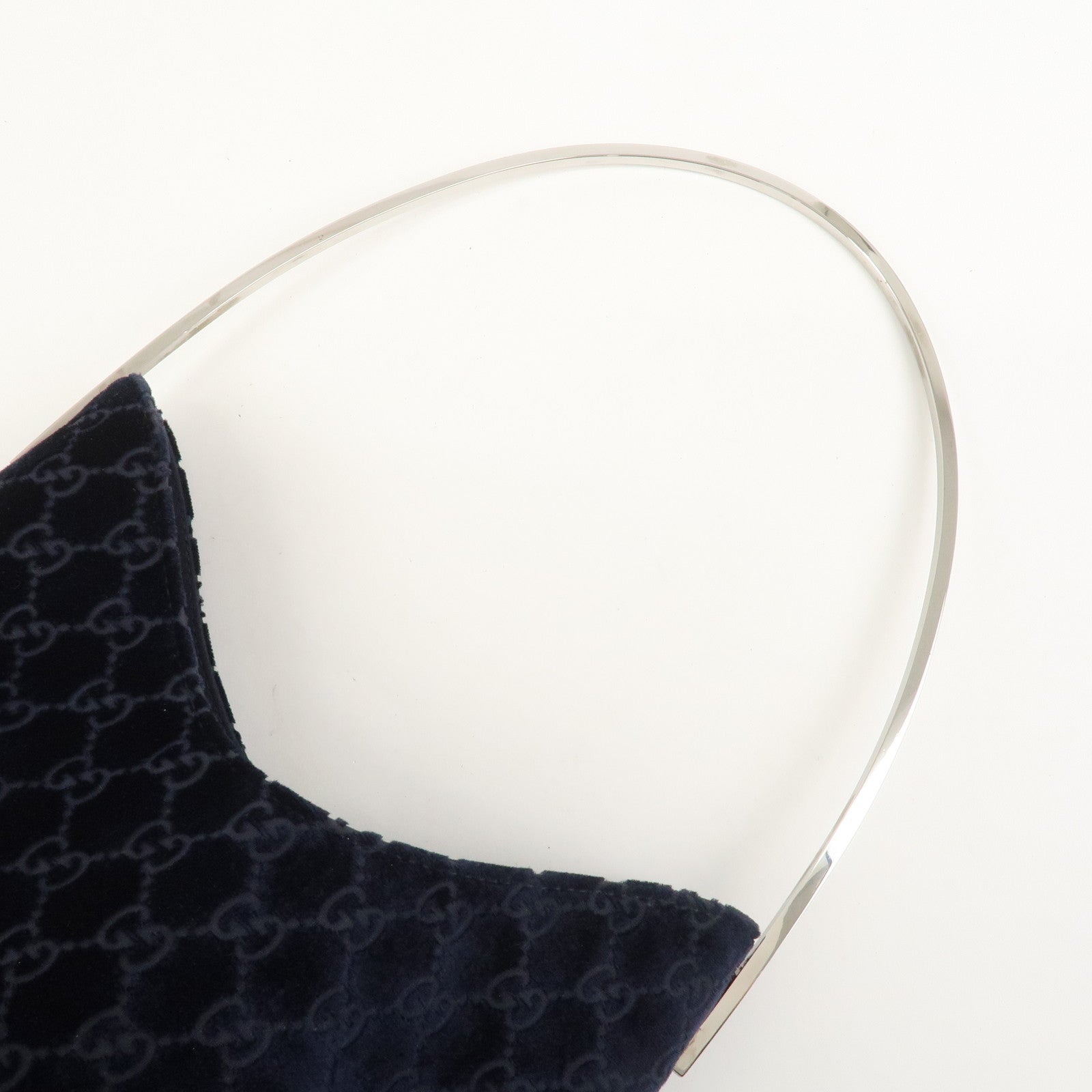 GUCCI Velvet GG Monogram Shoulder Bag Hand Bag Navy 001・2123