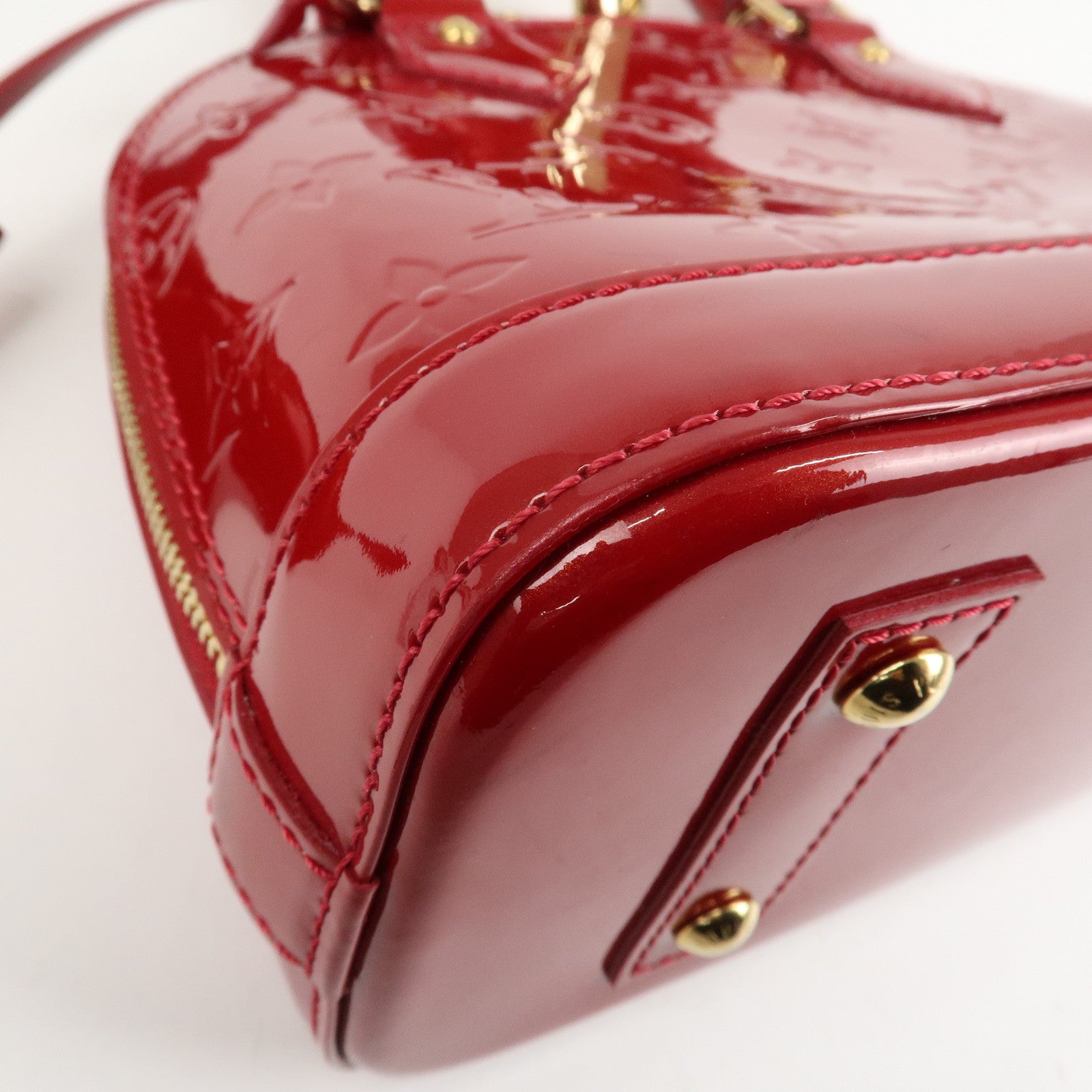 Louis Vuitton Monogram Vernis Alma BB 2Way Bag Red POMME D'AMOUR M91606 Used