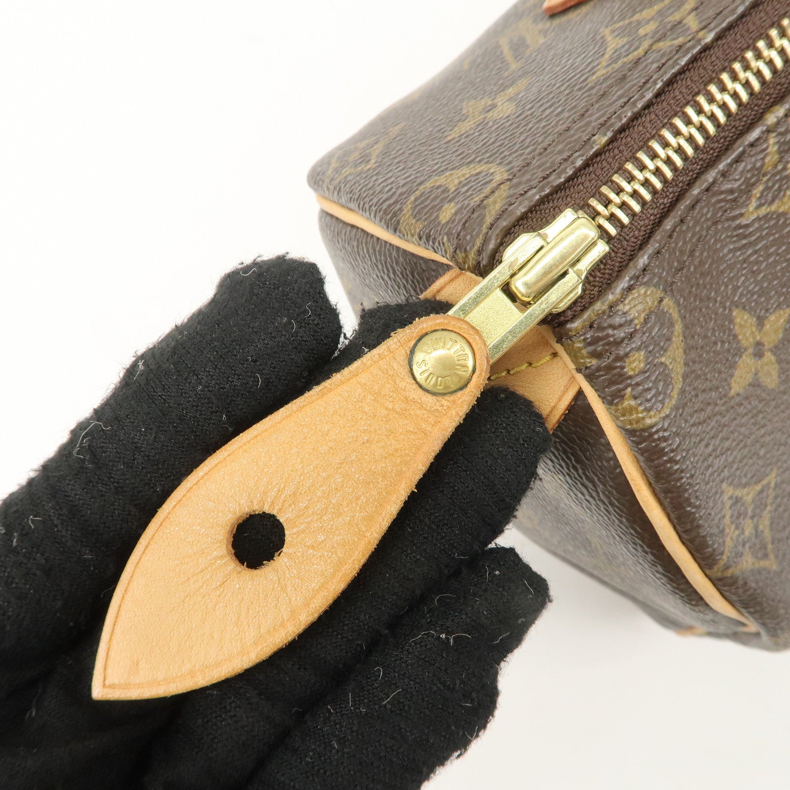 Louis Vuitton Monogram Speedy 25 Hand Bag Boston Bag Brown M41528 Used