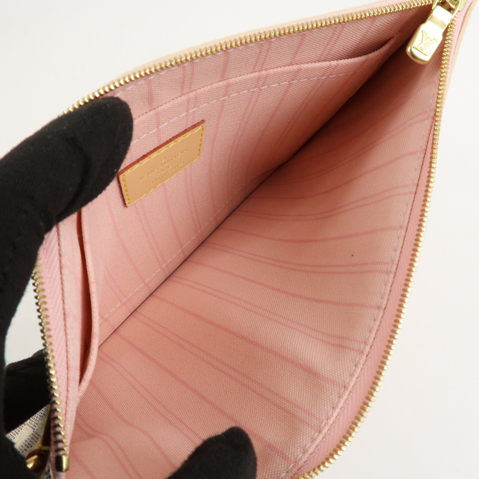 Louis Vuitton Damier Azur Neverfull MM Rose Ballerine N41605 Used