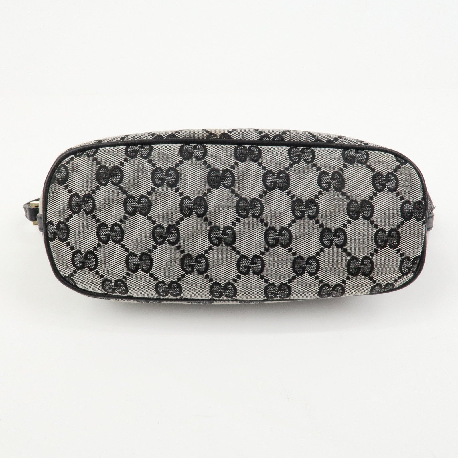 GUCCI Boat Bag GG Canvas Leather Accessory Pouch Hand Bag 039.1103