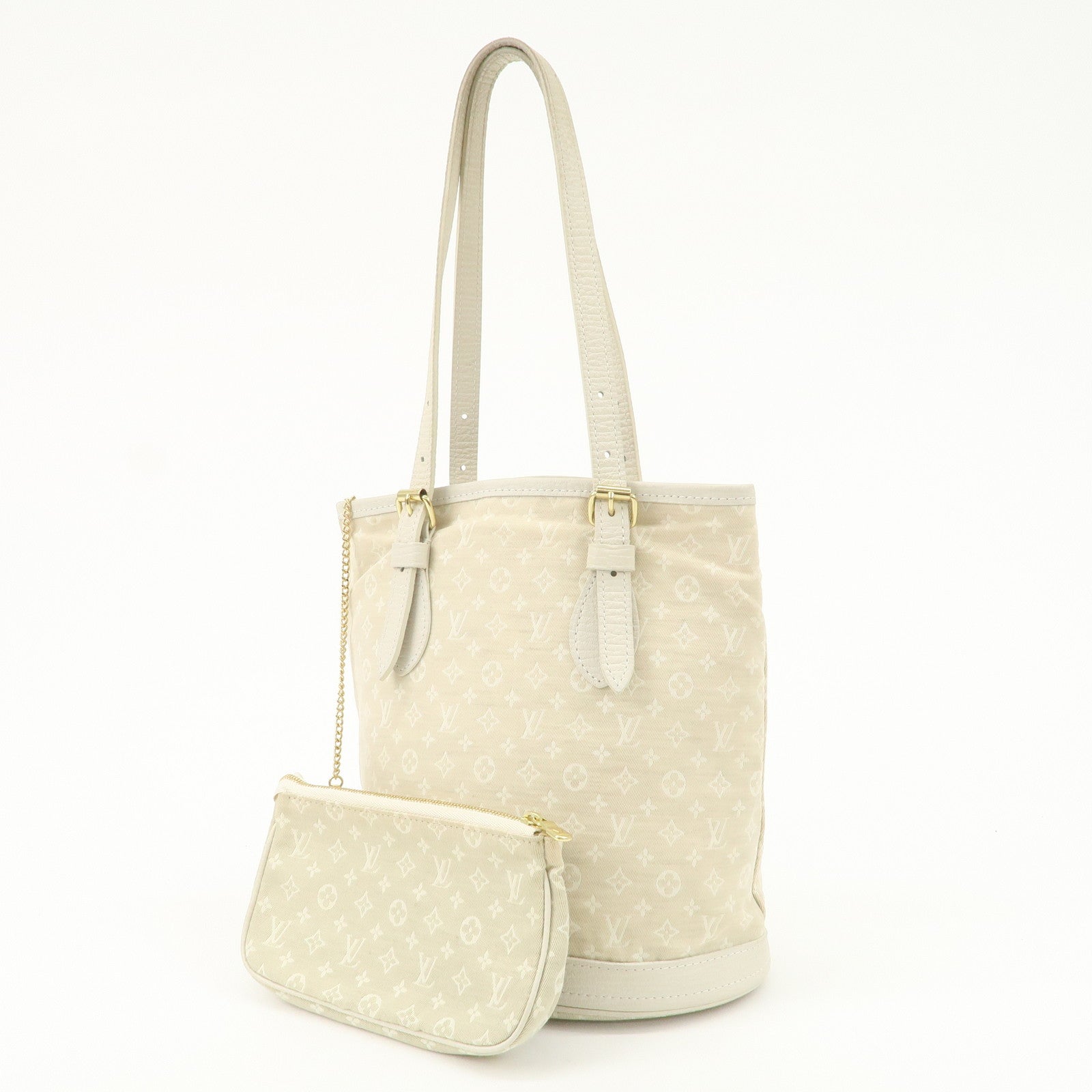 Louis Vuitton Monogram Mini Lin Bucket PM Hand Bag M95316