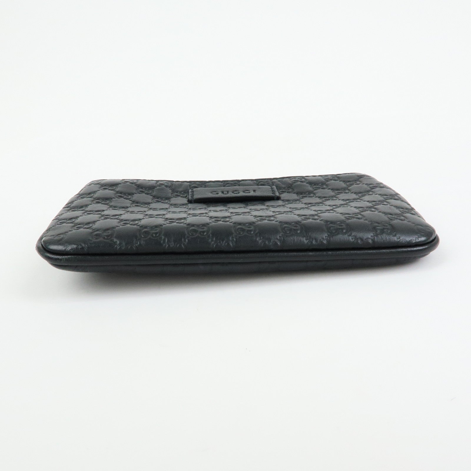 GUCCI Micro Guccissima Leather Coin Case Key Case Black 544248