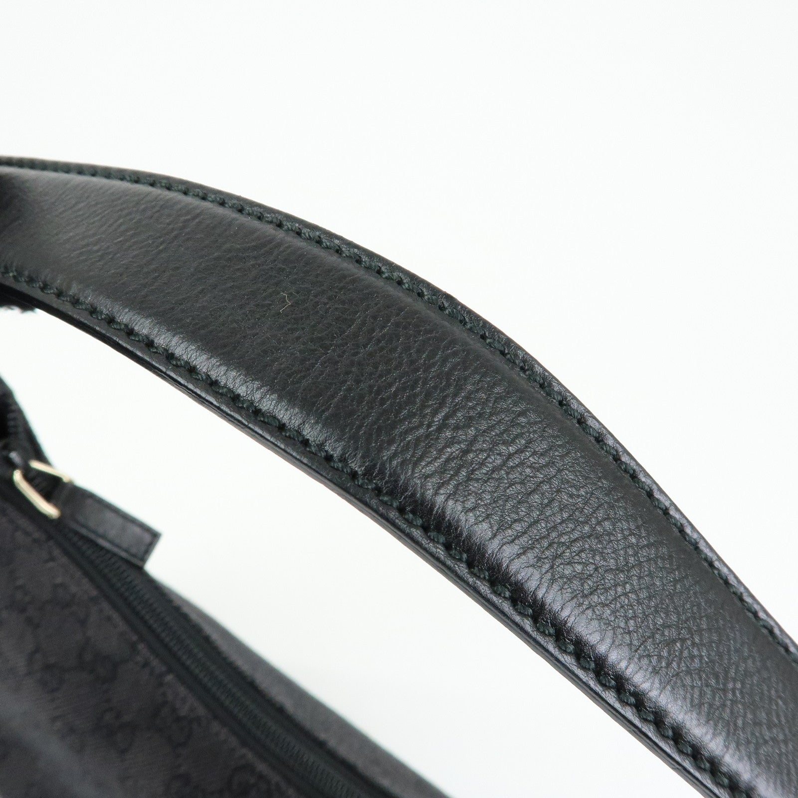 GUCCI GG Denim Canvas Leather Shoulder Bag Hand Bag Black 240020