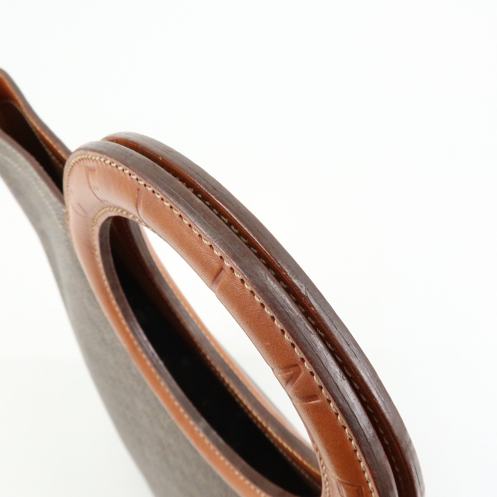 CELINE Macadam PVC Leather Hand Bag Tote Bag Brown