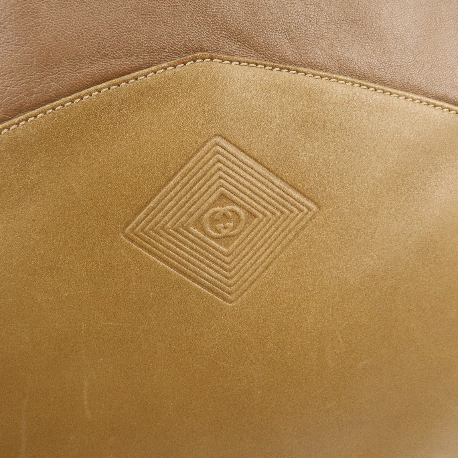 GUCCI Old Gucci Bamboo Leather Hand Bag Brown 26.000.5686