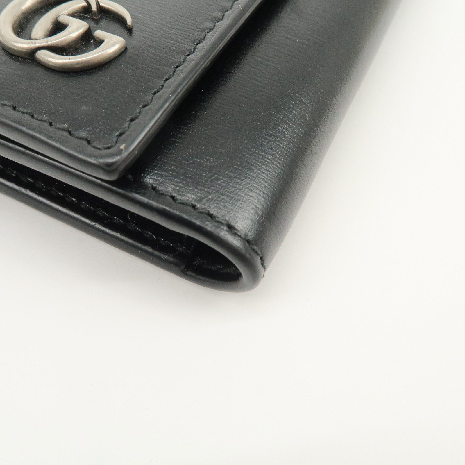 GUCCI GG Marmont Leather 6 Rings Key Case Key Holder Black 435305