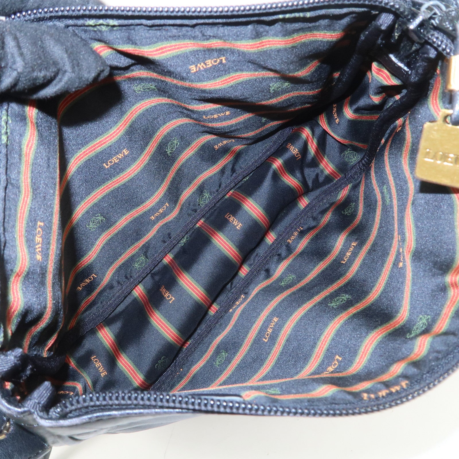 LOEWE Anagram Logo Leather Shoulder Bag Crossbody Bag Black