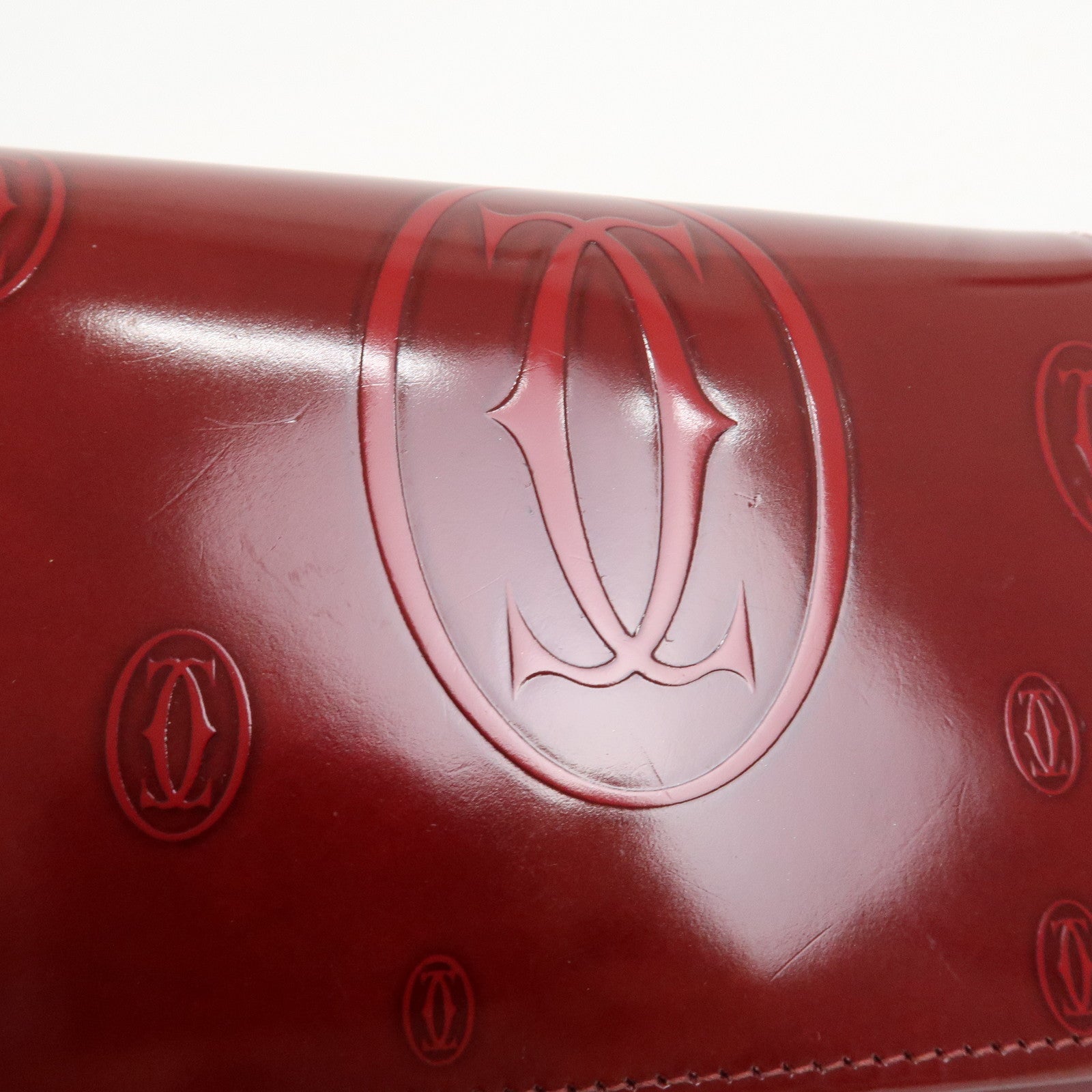 Cartier Happy Birthday Leather Compact Wallet Bordeaux