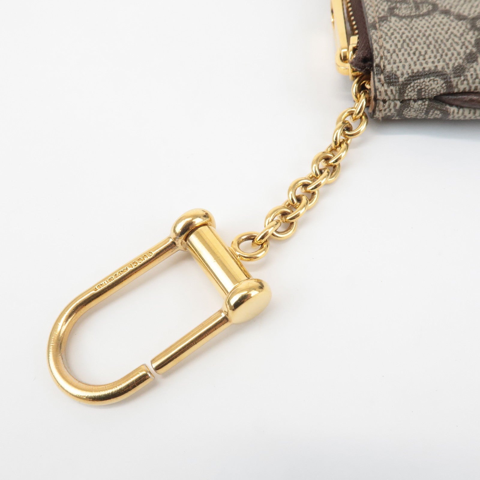 GUCCI Ophidia Sherry GG Supreme Leather Coin Case Key Pouch 671722 Used