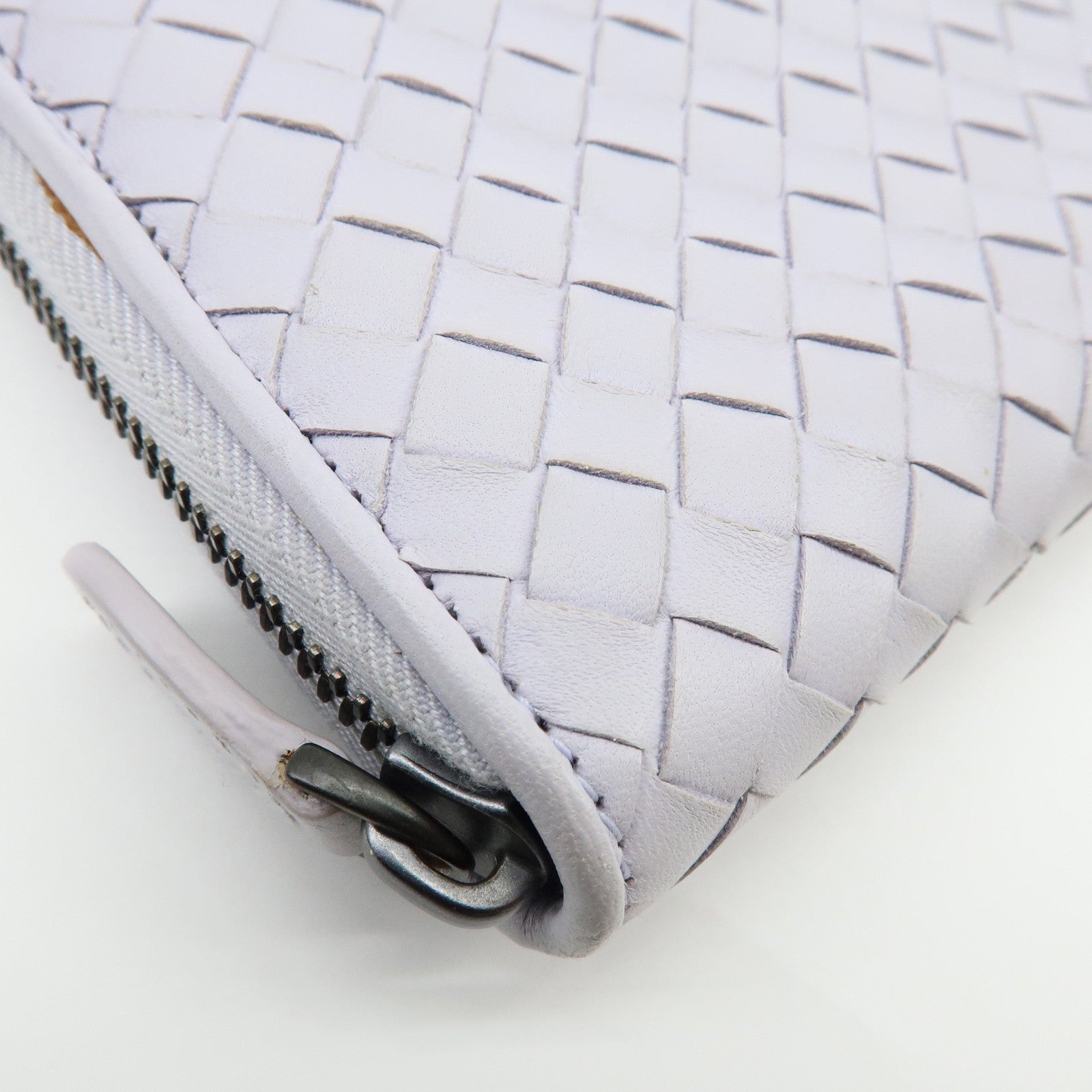 BOTTEGA VENETA Intrecciato Round Zippy Long Wallet Purple 114076